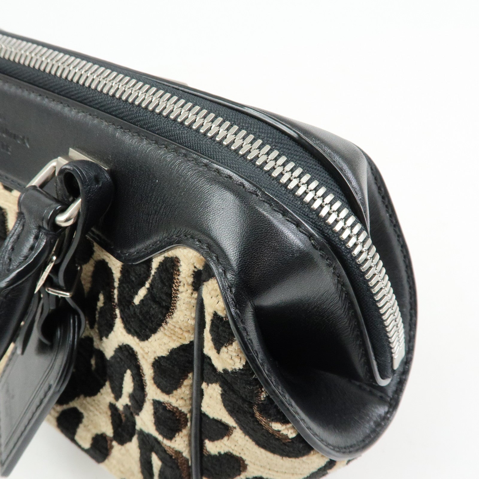 Louis Vuitton Jacquard Canvas Leather Leopard Baby Hand Bag M94257