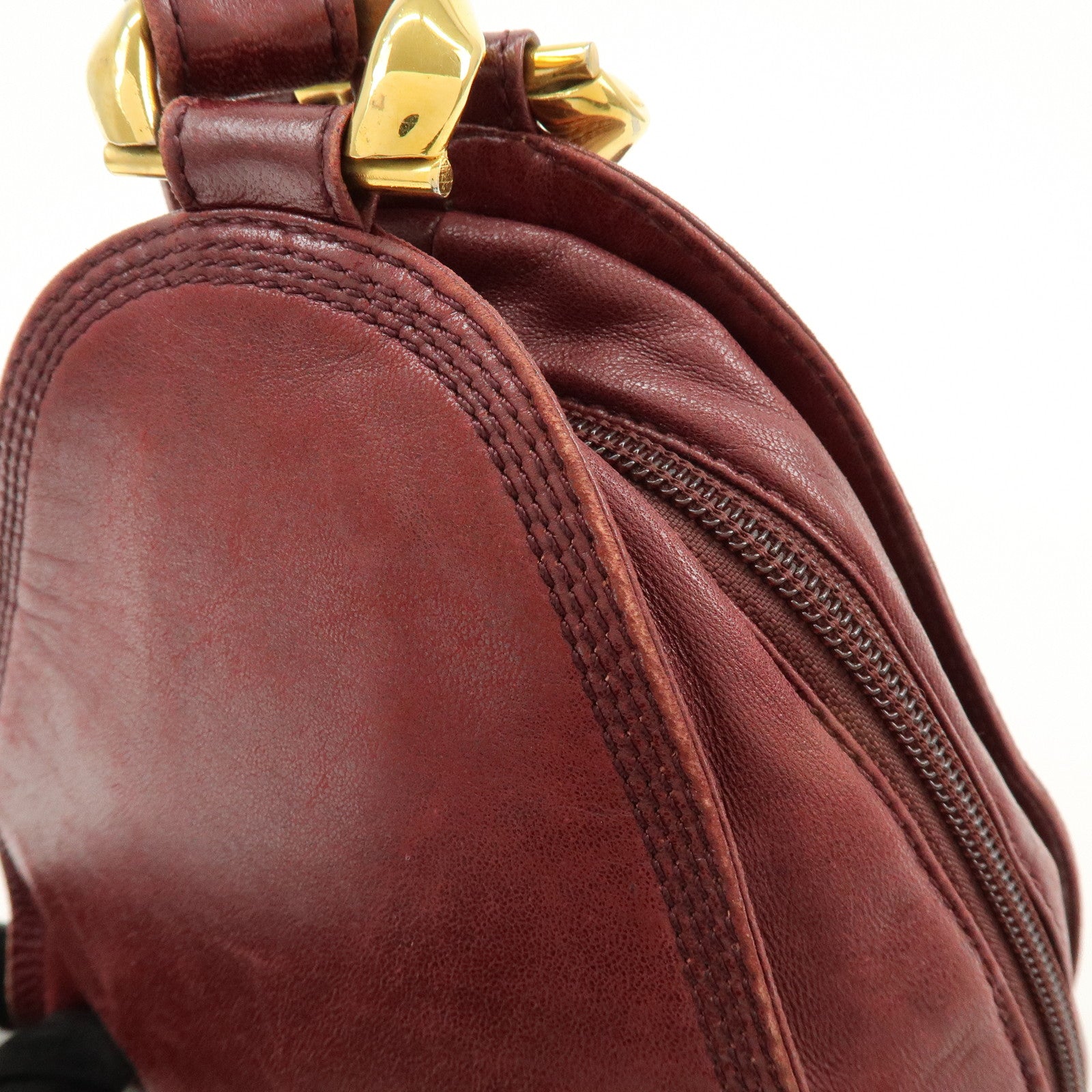 LOEWE Anagram Leather Shoulder Bag Crossbody Bag Bordeaux