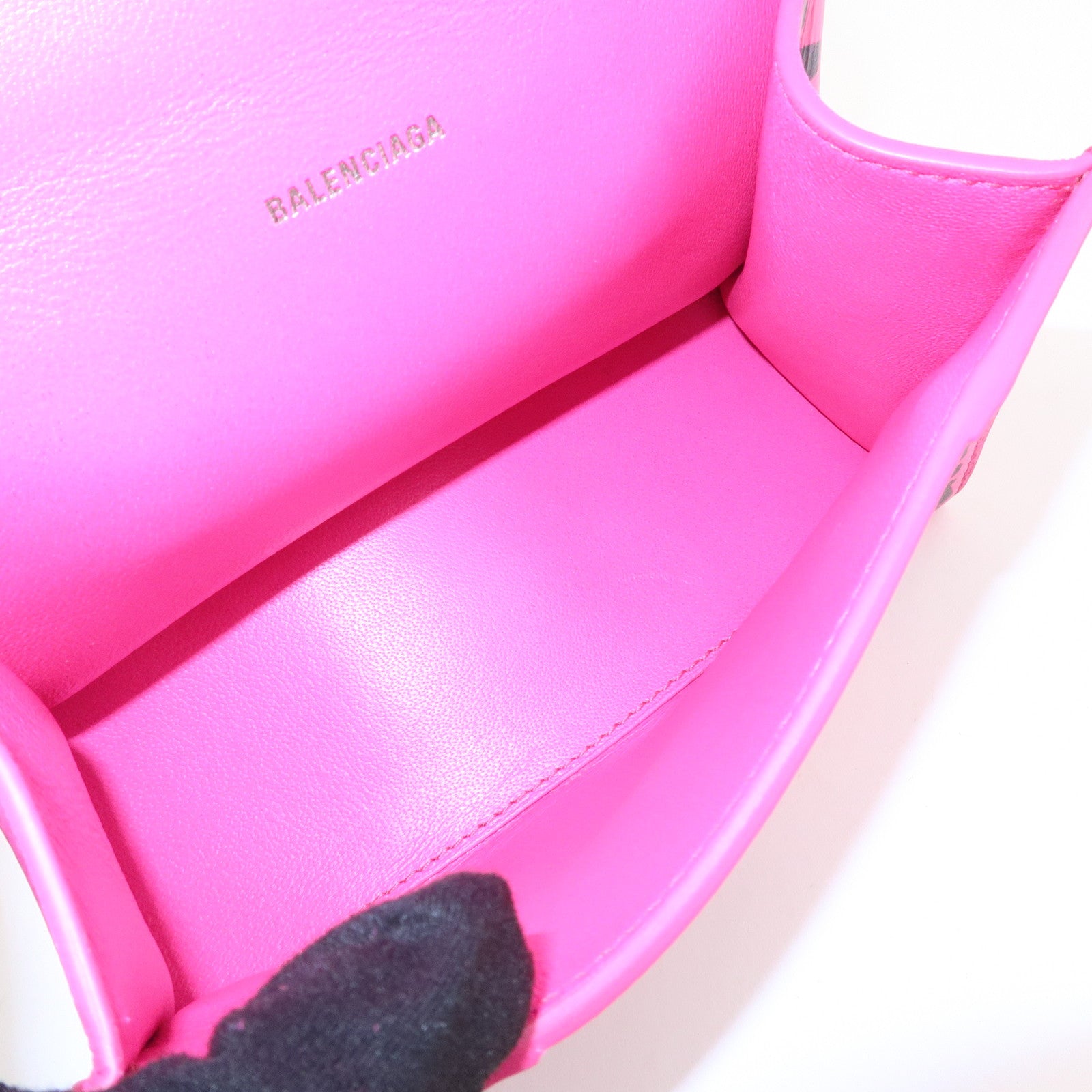 BALENCIAGA Hourglass XS 2Way Hand Shoulder Bag Hot Pink 592833