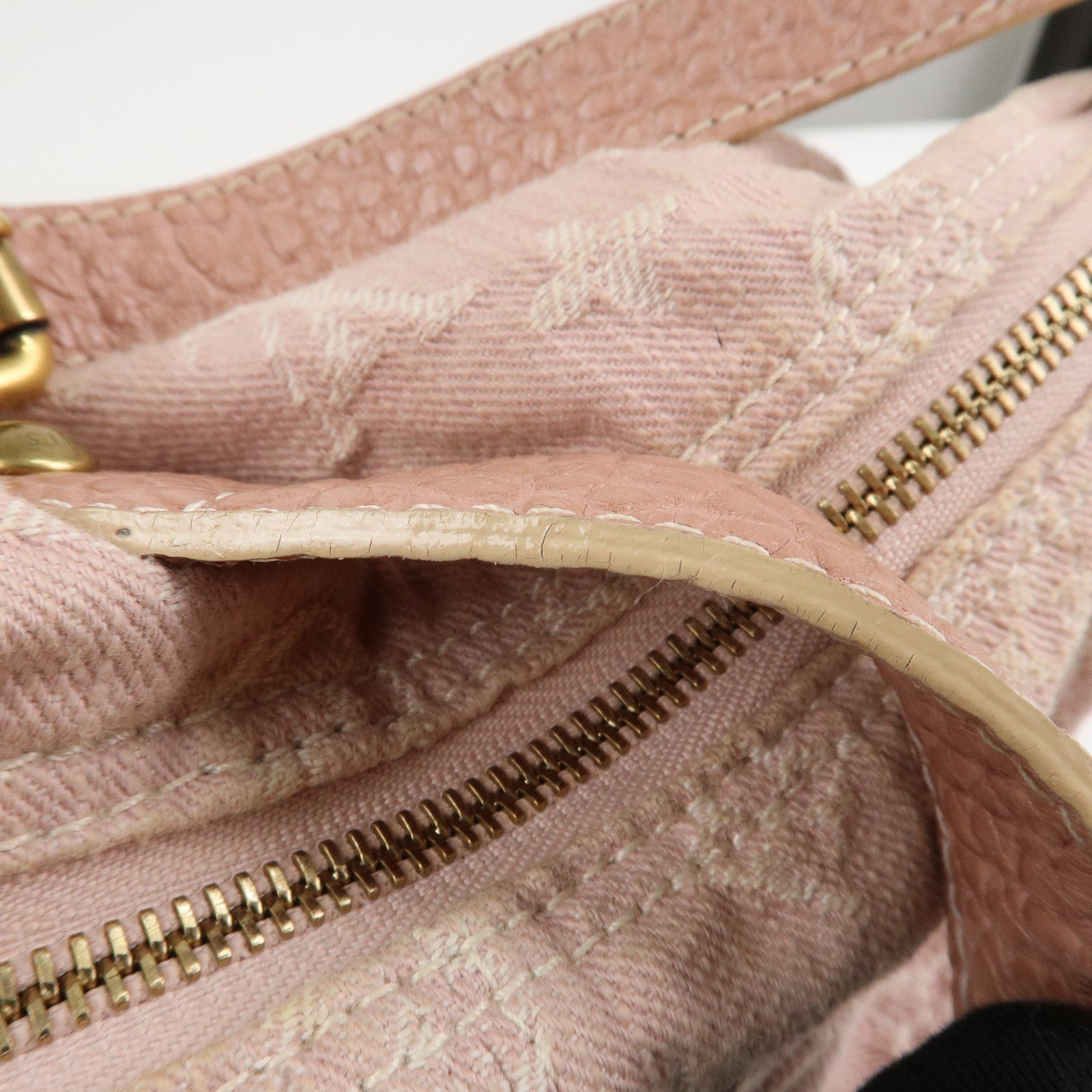 Louis Vuitton Monogram Denim Slightly Shoulder Bag Pink M95833