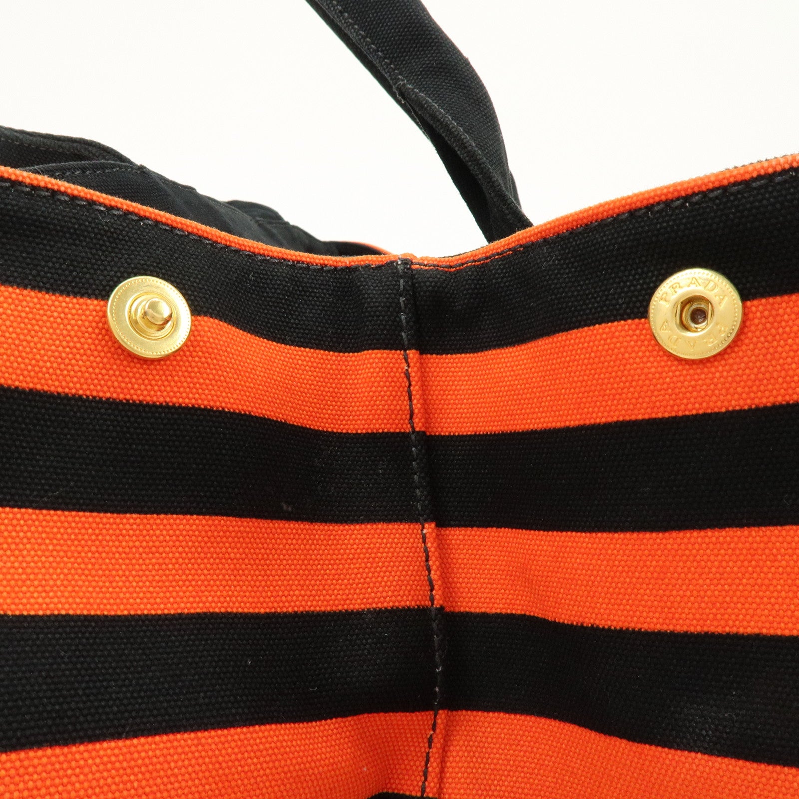 PRADA Triangle Logo Canapa Large Canvas Tote Bag Orange B1872B