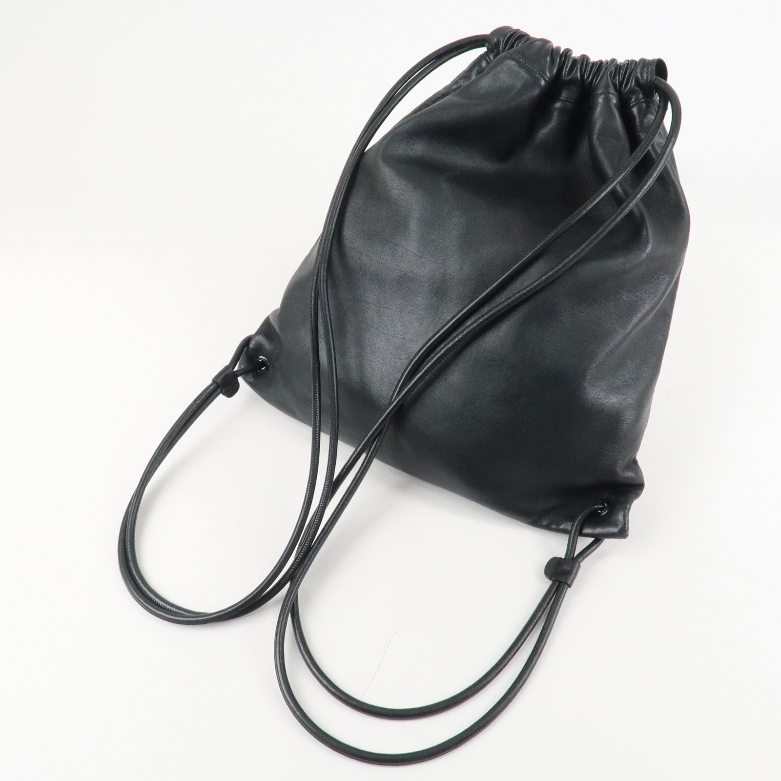 SAINT LAURENT PARIS Leather BackPack Rucksack Black Used