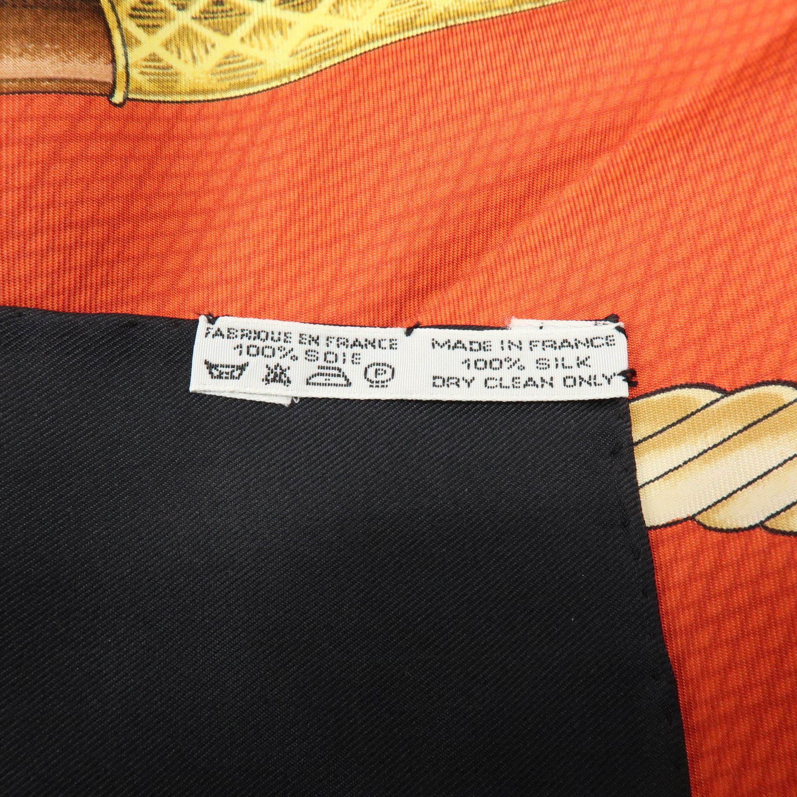HERMES Carre 90 Silk 100% Scarf CANNES ET POMMEAUX Black Red Brown