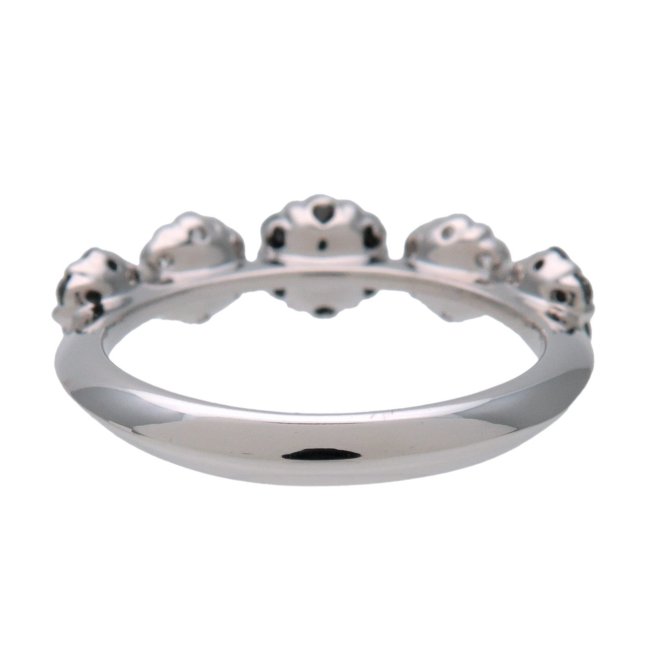 Ponte Vecchio Diamond Flower Motif Ring K18 750WG US4.5 EU48 HK9.5