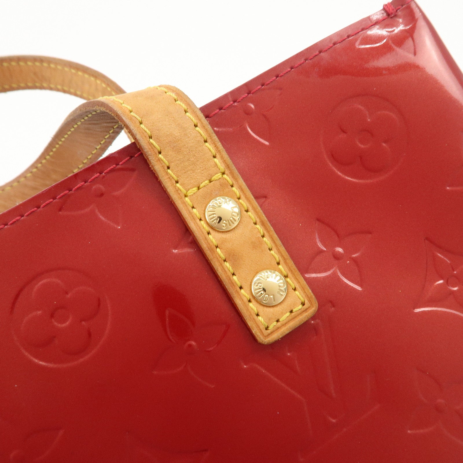 Louis Vuitton Monogram Vernis Lead PM Hand Bag Red M91990