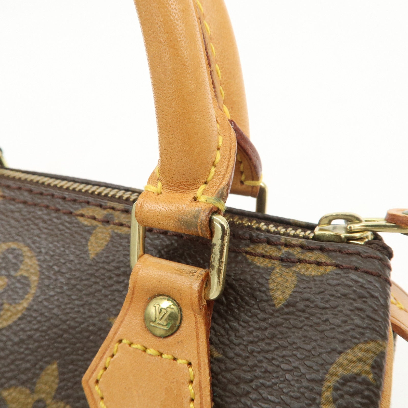 Louis Vuitton Monogram Mini Speedy Hand Bag Boston Bag Brown M41534