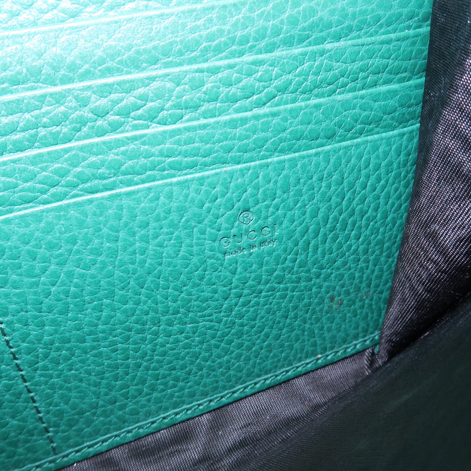 GUCCI Dionysus Leather Chain Shoulder Bag Wallet Green 401231