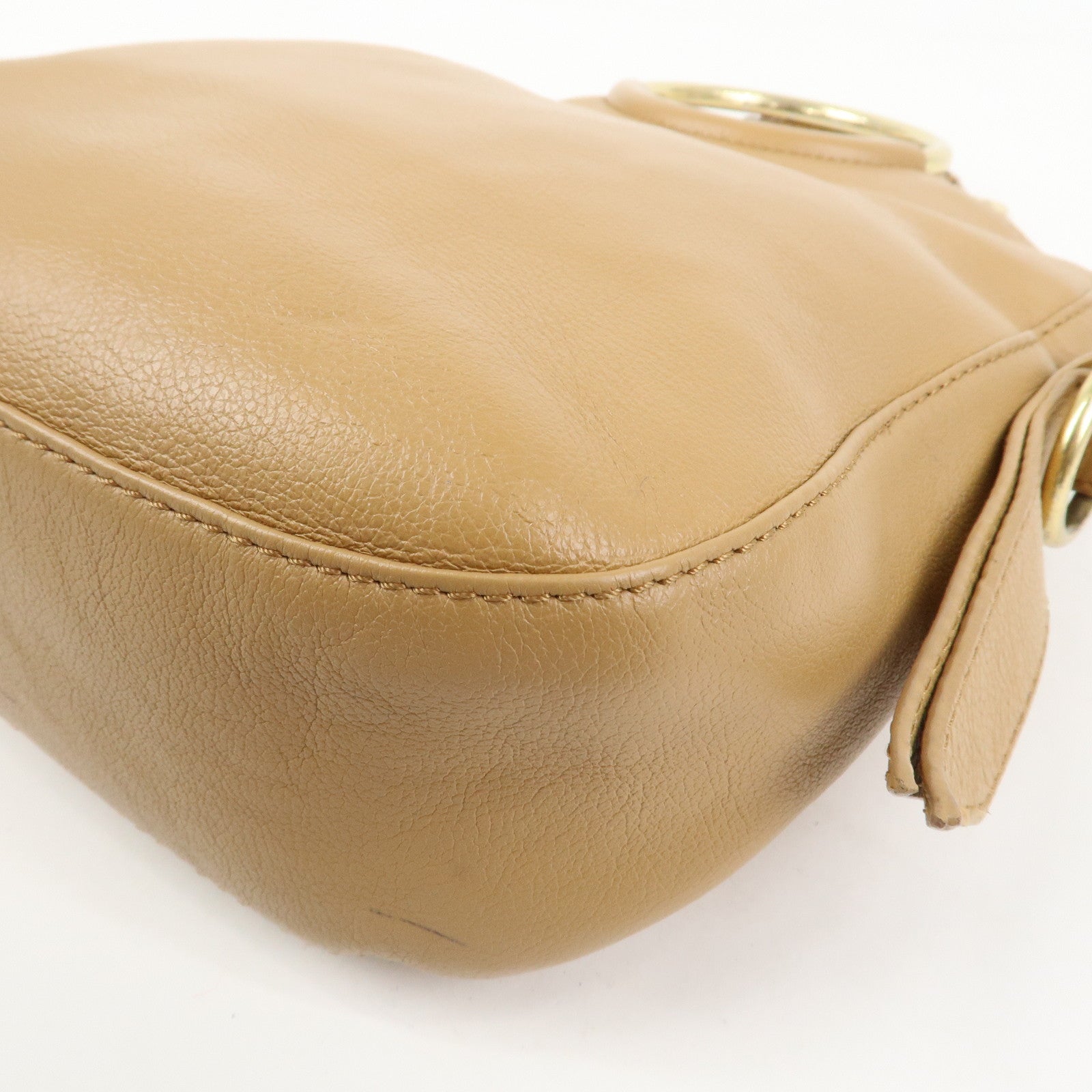 Chloe See by Chloe Leather 2Way Bag Hand Bag Shoulder Bag Beige