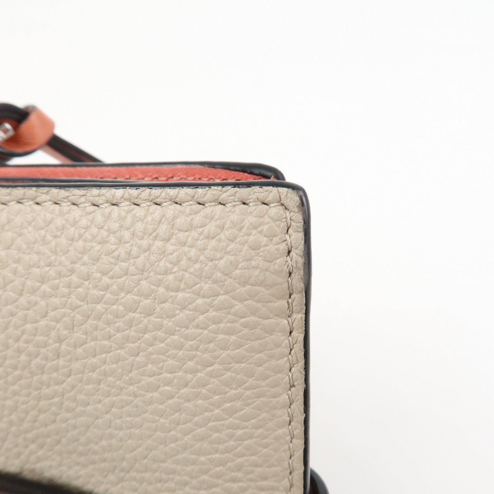 LOEWE Anagram Soft Grain Calf Compact Wallet Light Oats Honey