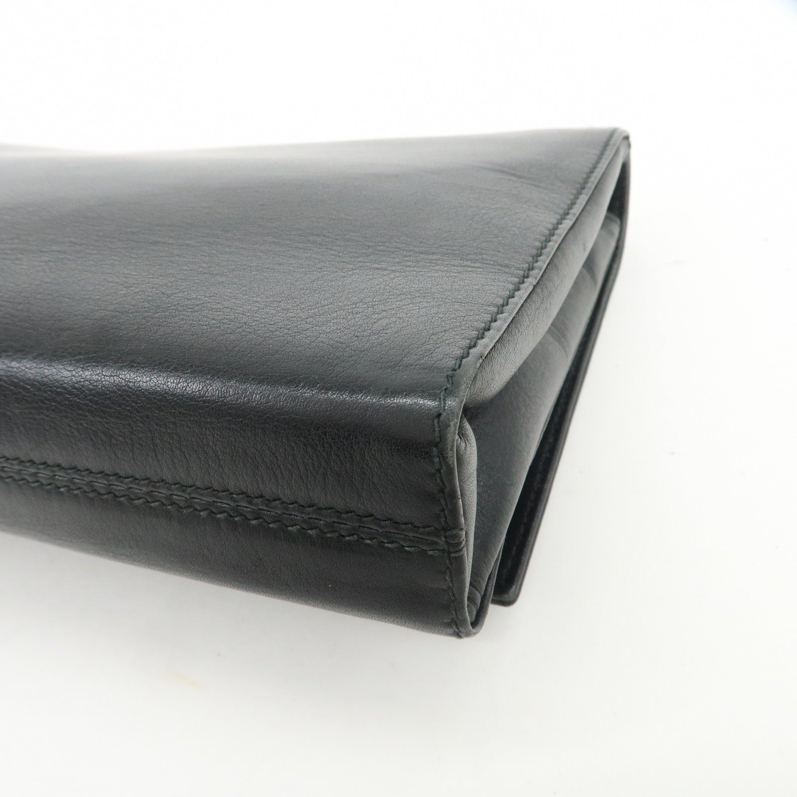 CELINE Logo Leather 2Way Bag Shoulder Bag Clutch Bag Black