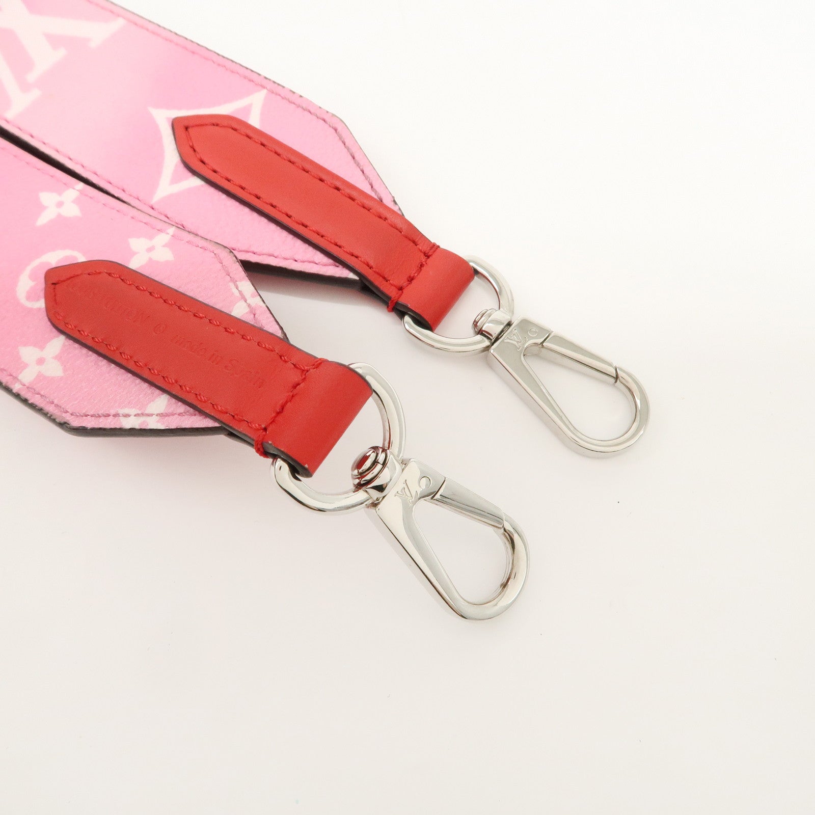 Louis Vuitton LV Escale Leather Shoulder Strap 100cm Pink Red Used