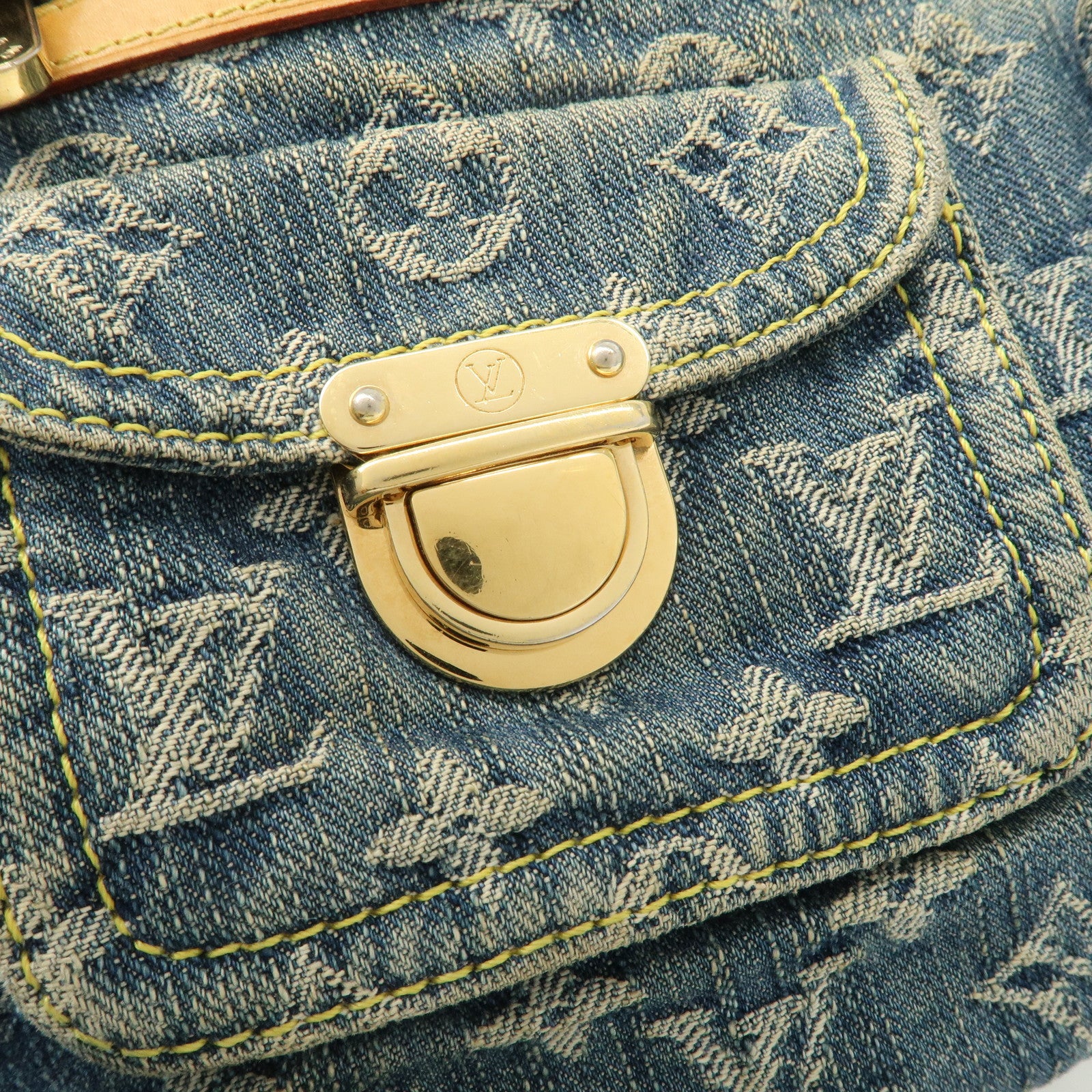 Louis Vuitton Monogram Denim Baggy PM 2Way Bag Shoulder Bag M95049 Used
