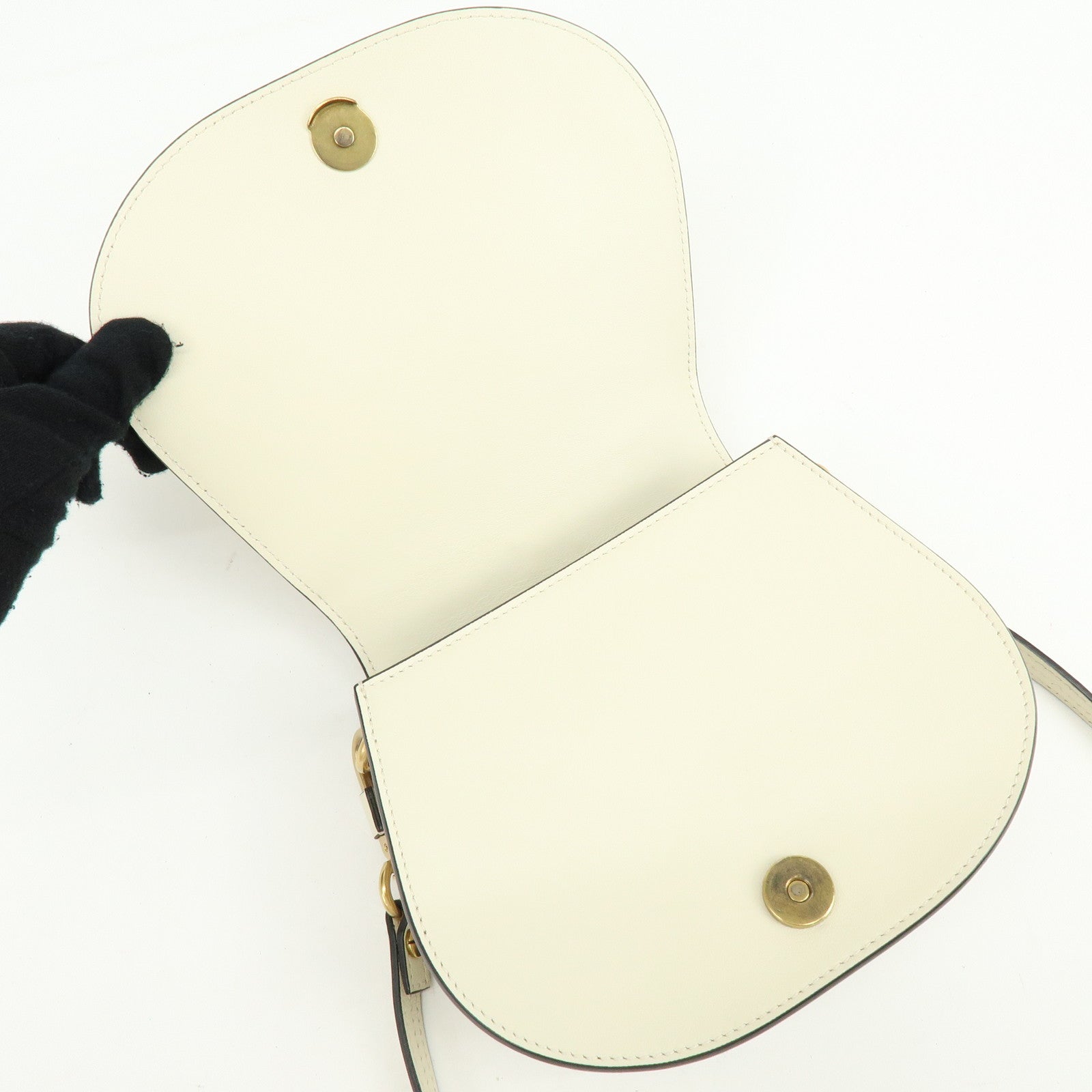 Chloe Nile Leather Suede 2Way Hand Bag Shoulder Bag White