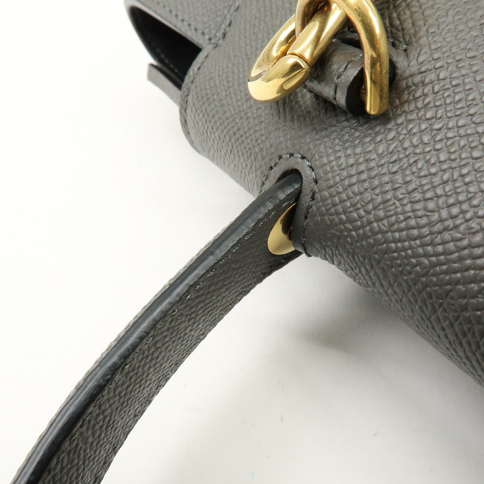 CELINE Belt Bag Leather 2Way Bag Shoulder Bag Hand Bag Gray