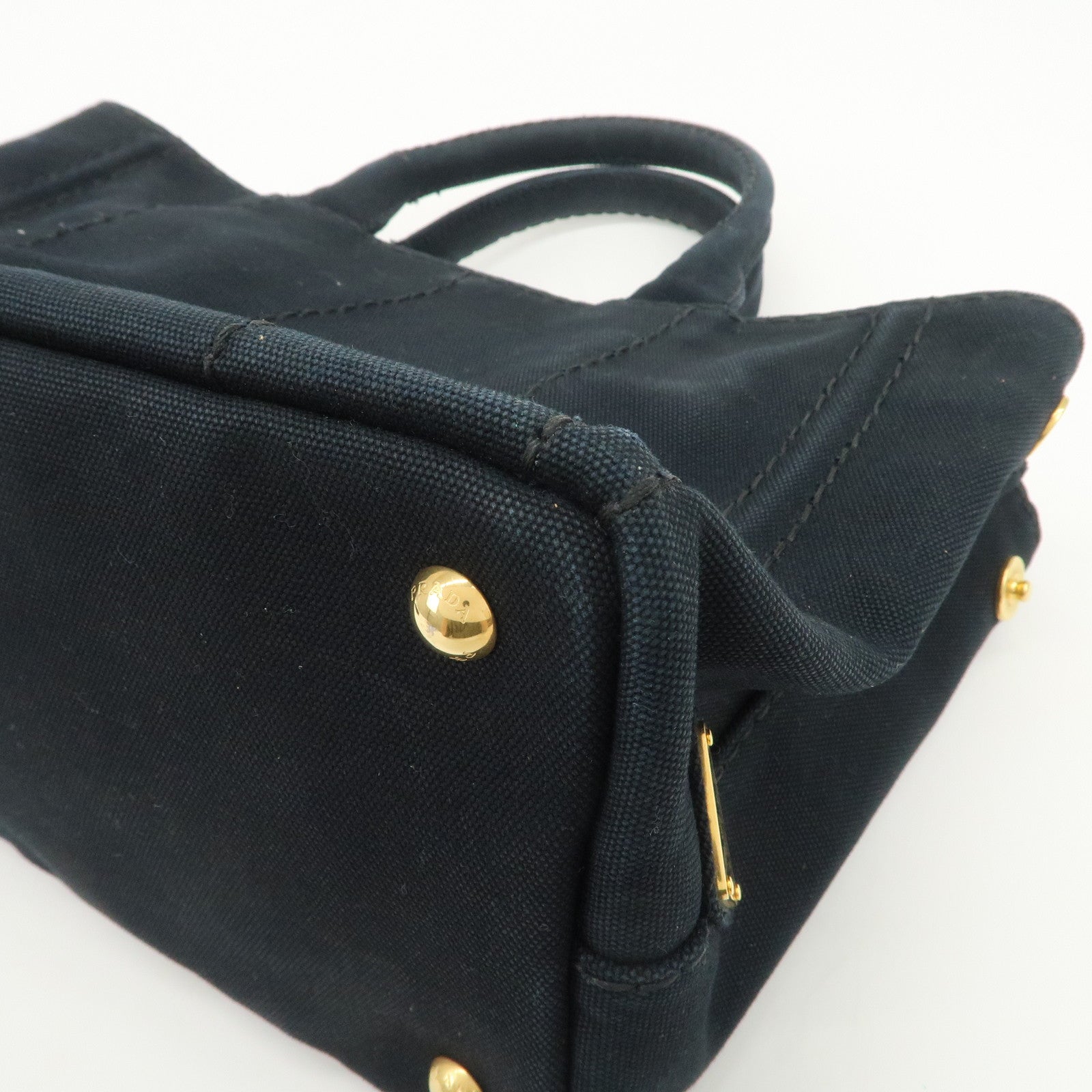 PRADA Logo Canapa Mini Canvas 2Way Bag Hand Bag Shoulder Bag 1BG439