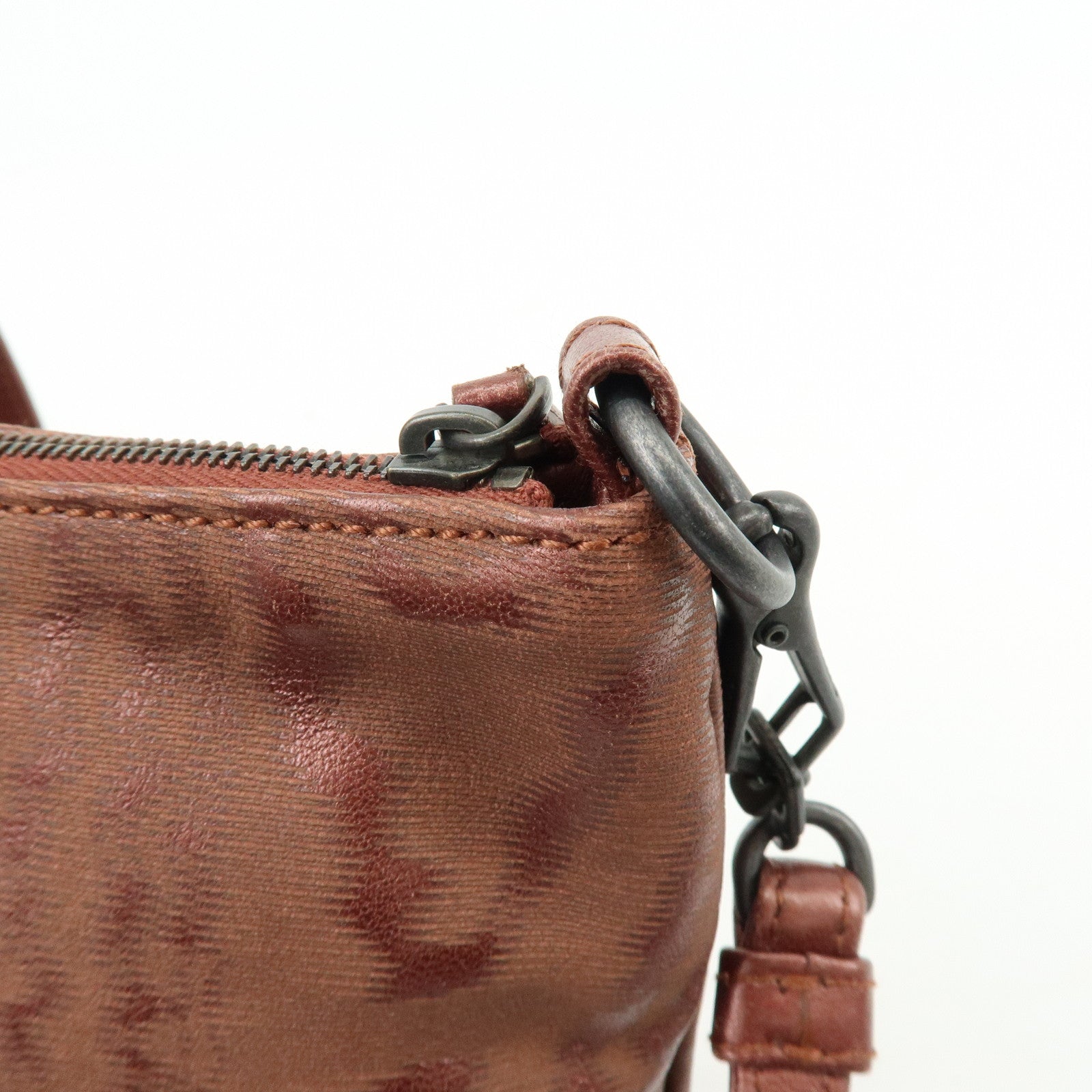 BOTTEGA VENETA Leather Shoulder Bag Metallic Brown 196484