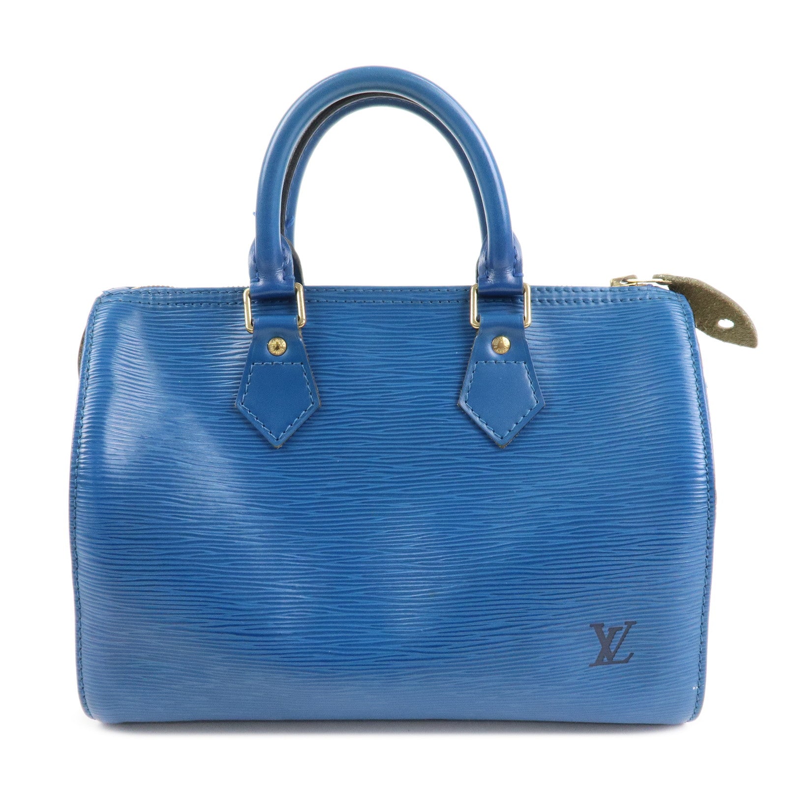 Louis Vuitton Epi Speedy 25 Hand Bag Boston Bag Blue M43015 Used