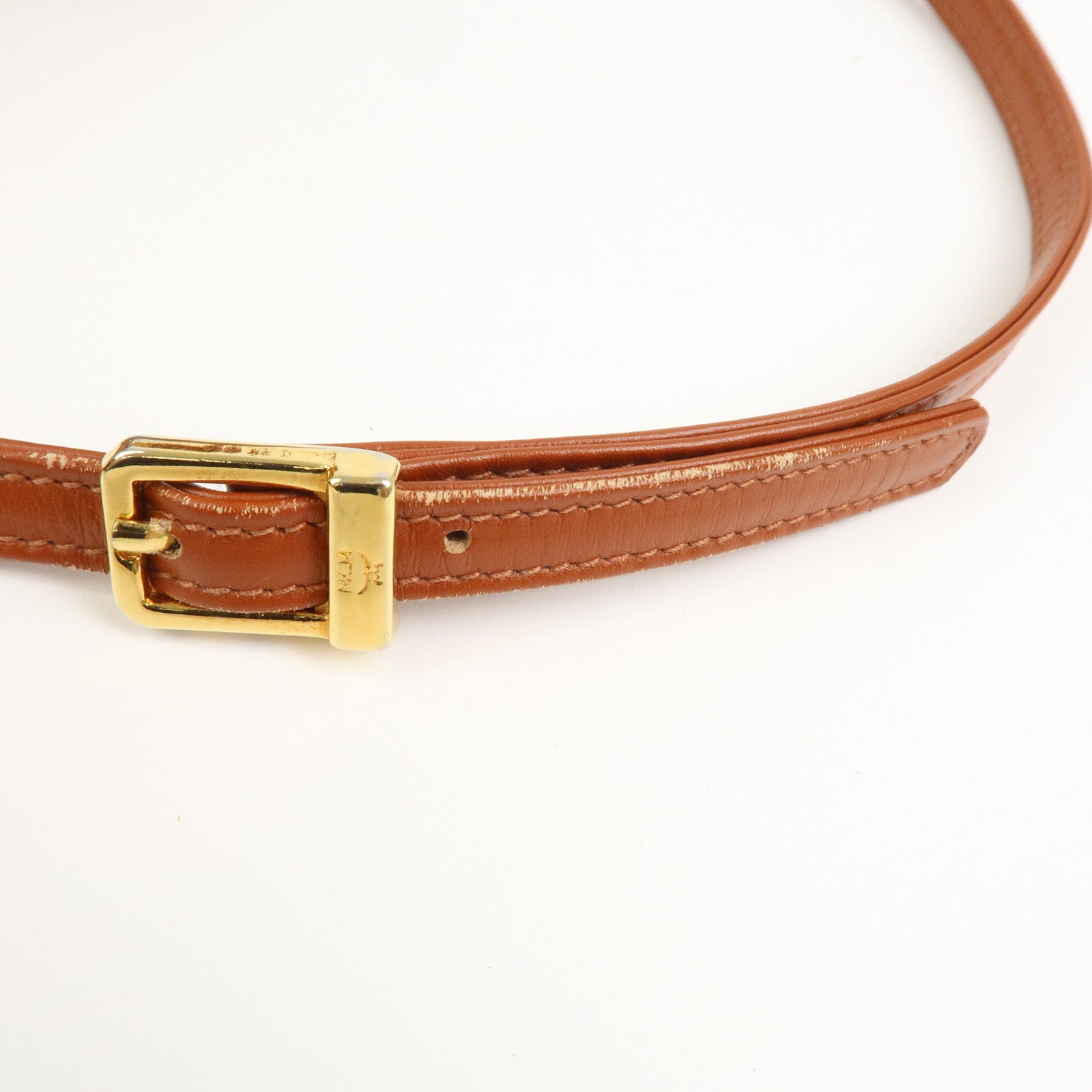 MCM Visetos Leather 2WAY Bag Hand Bag Shoulder Bag Brown