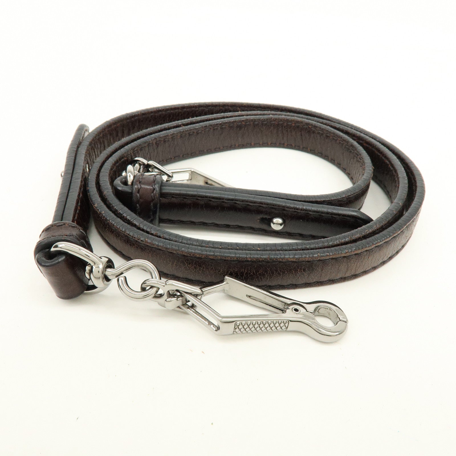 MIU MIU Matelasse Leather 2Way Bag Hand Bag Shoulder Bag Dark Brown