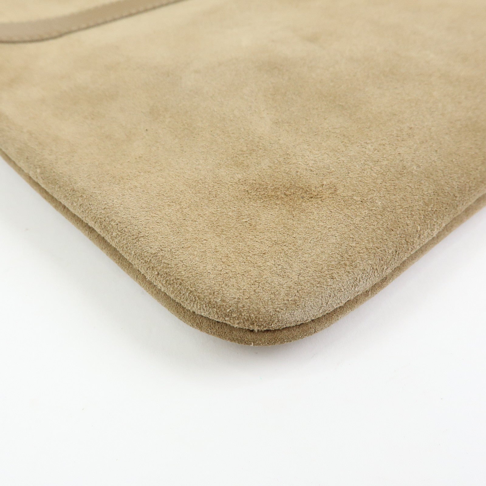 SAINT LAURENT PARIS Suede Leather Shoulder Crossbody Bag Beige