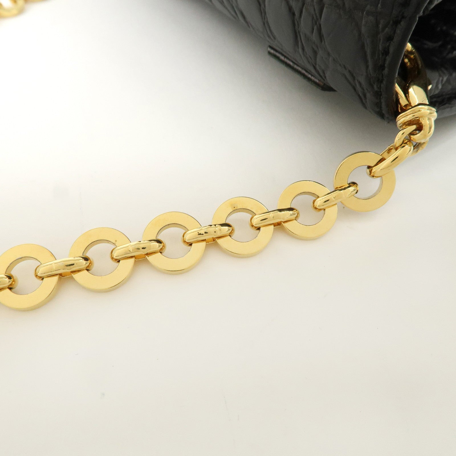 Ferragamo Vara Ribbon Leather Chain Shoulder Bag Black AQ213202