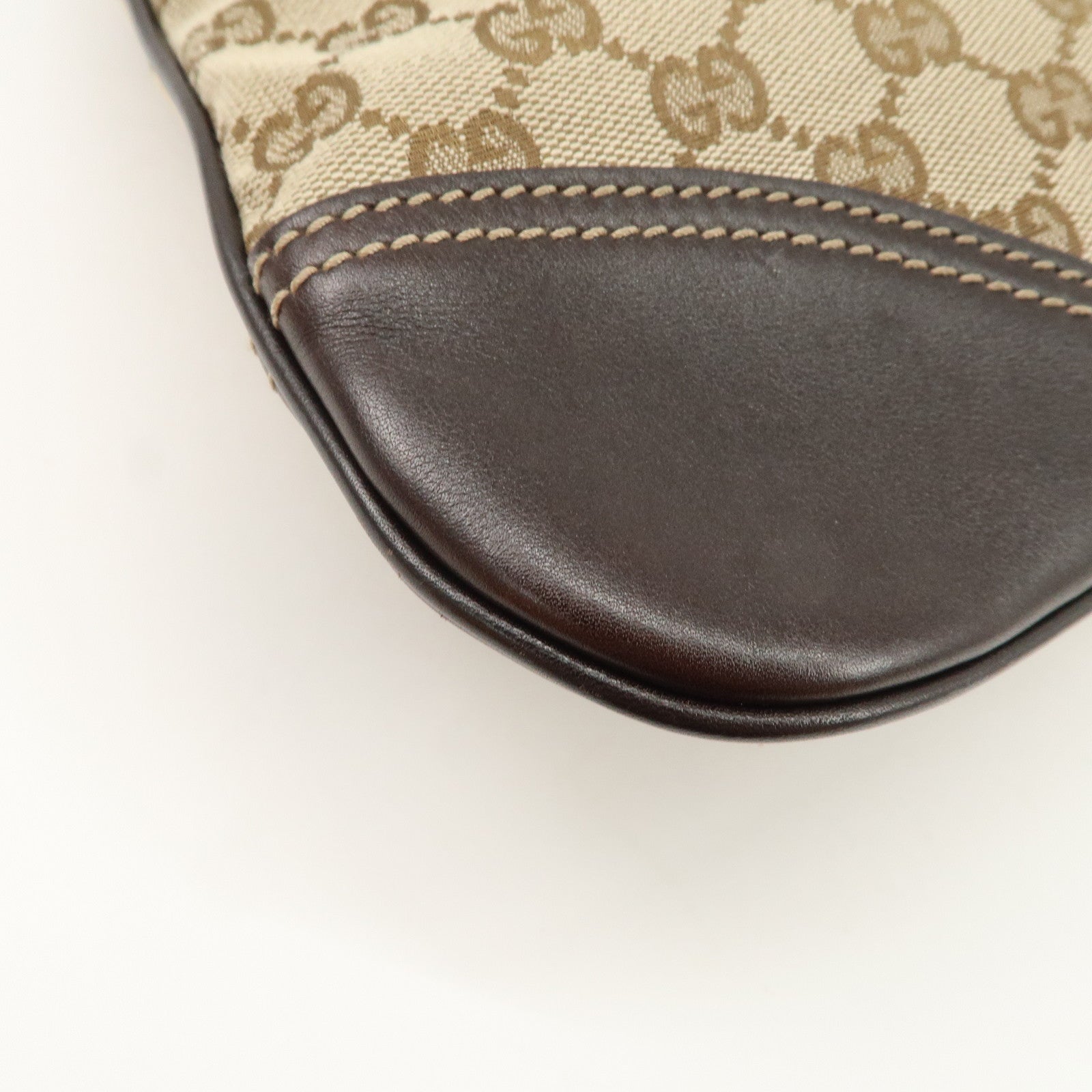 GUCCI New Britt GG Canvas Leather Shoulder Bag Beige Brown 169947