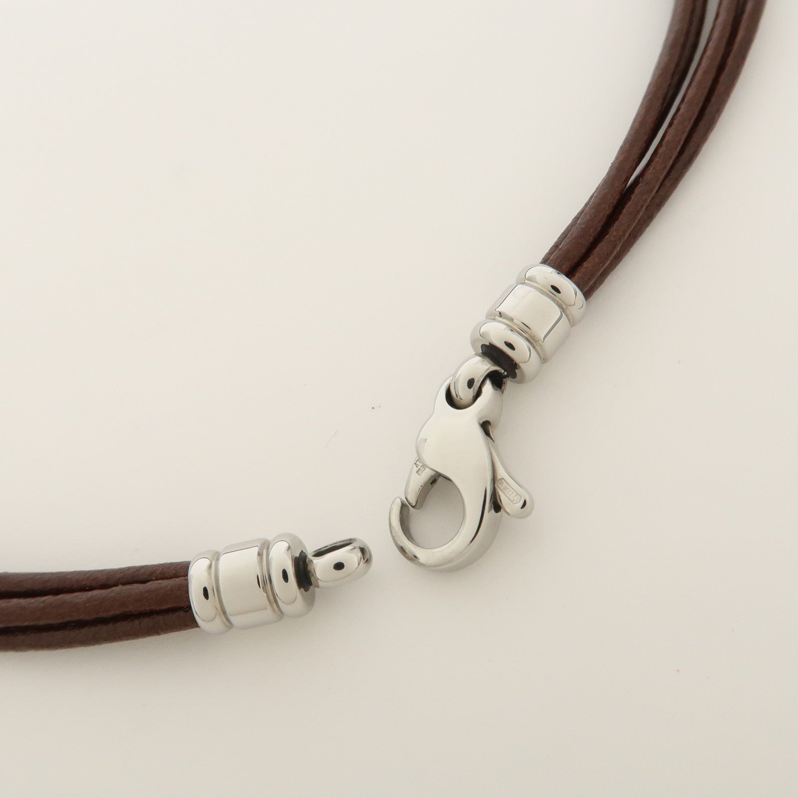 BVLGARI Five Strand Logo Choker Necklace Brown