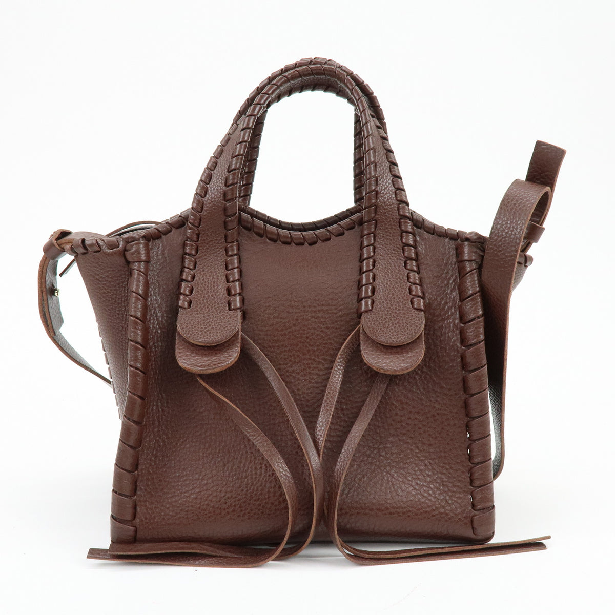 Chloe Mony Leather 2Way Bag Shoulder Bag Hand Bag Brown