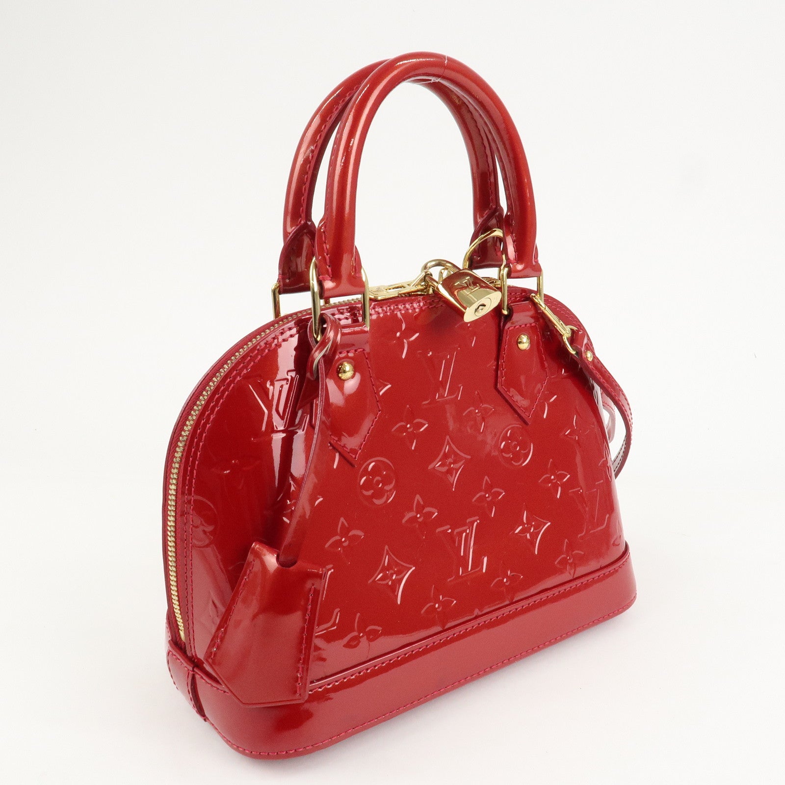 Louis Vuitton Monogram Vernis Alma BB 2Way Bag Red POMME D'AMOUR M91606 Used