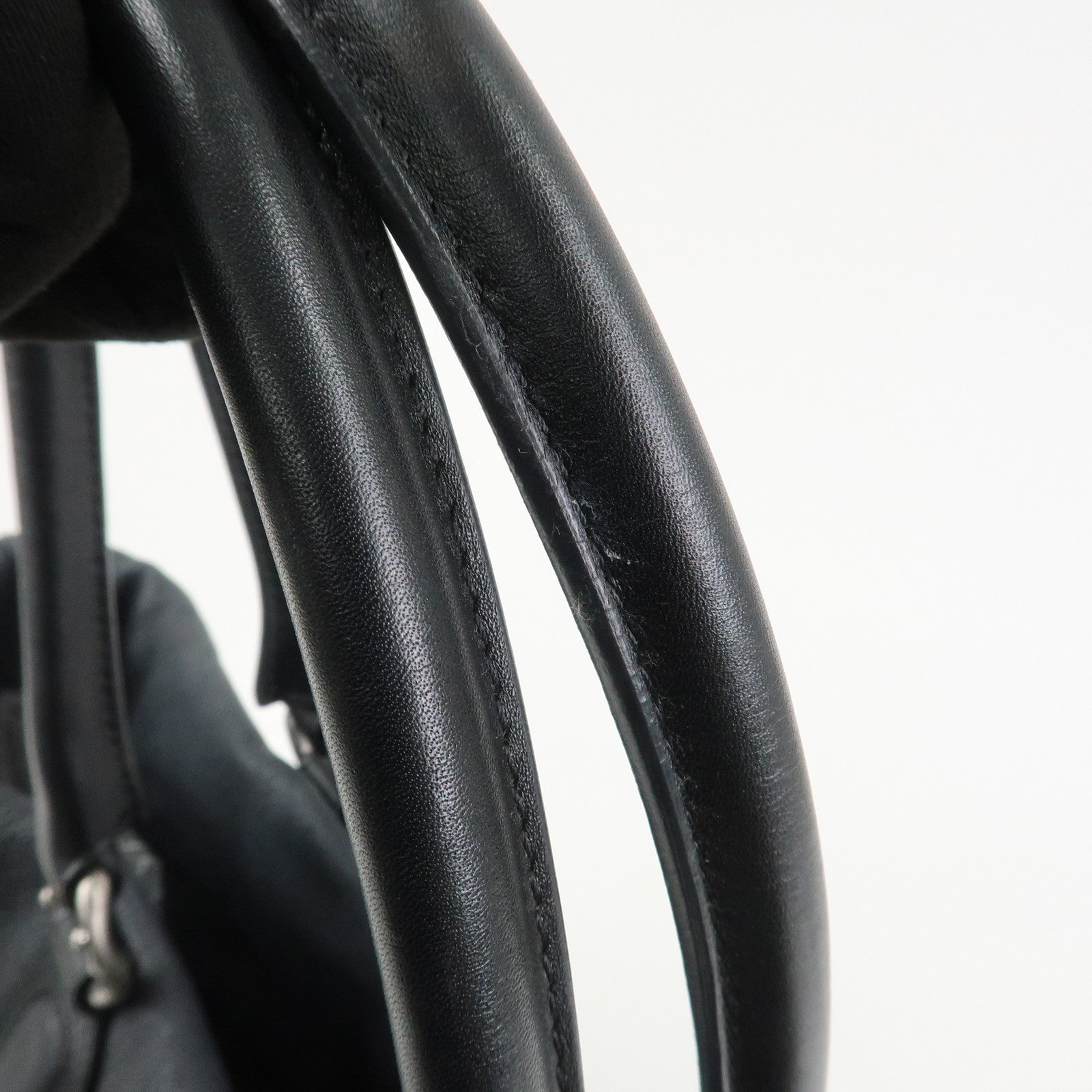 CHANEL COCO Mark Calf Leather Tote Bag Shoulder Bag Black A50288