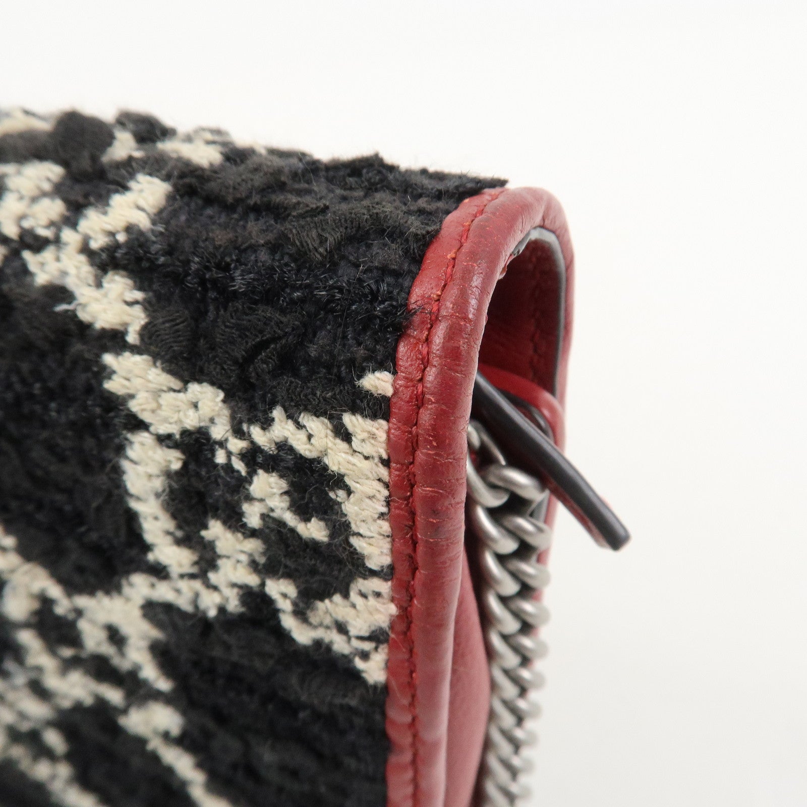 GUCCI Dionysus Tweed Leather Chain Shoulder Bag Black Ivory 401231