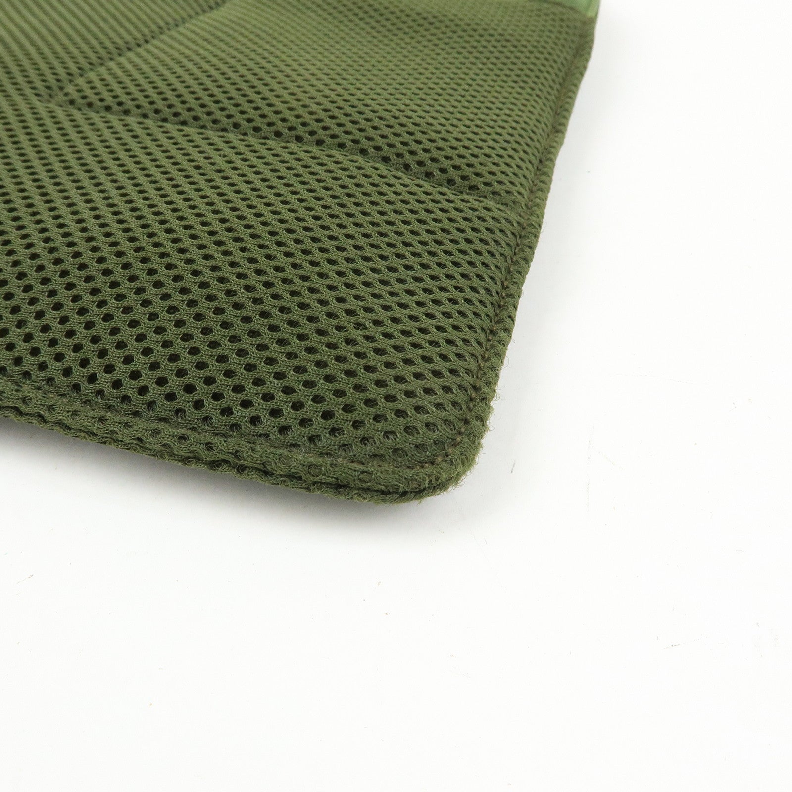 MIU MIU 90's Archive Chest Ring Mesh Nylon Shoulder Bag Khaki