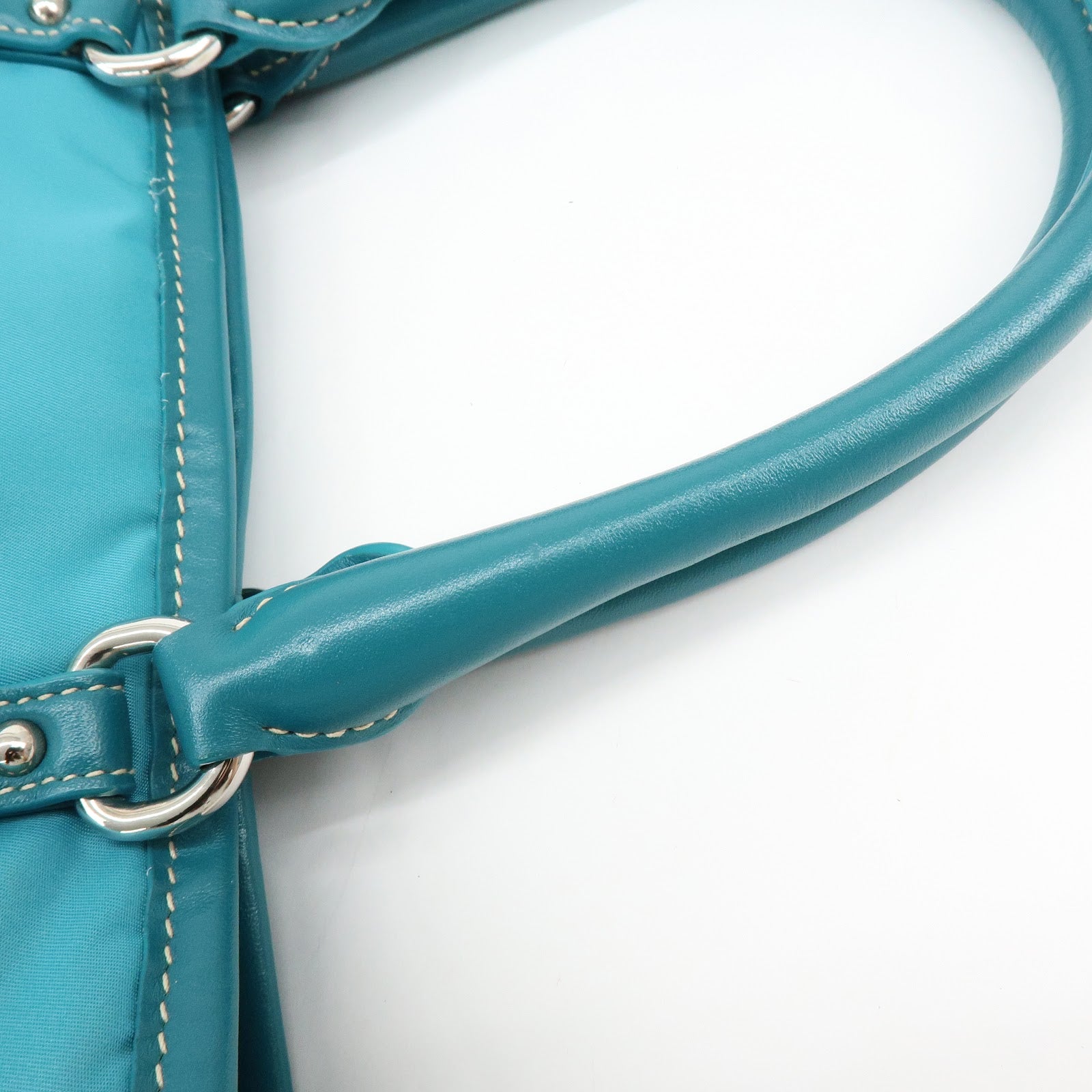 Prada Nylon Leather 2Way Bag Hand Bag Shoulder Bag Blue