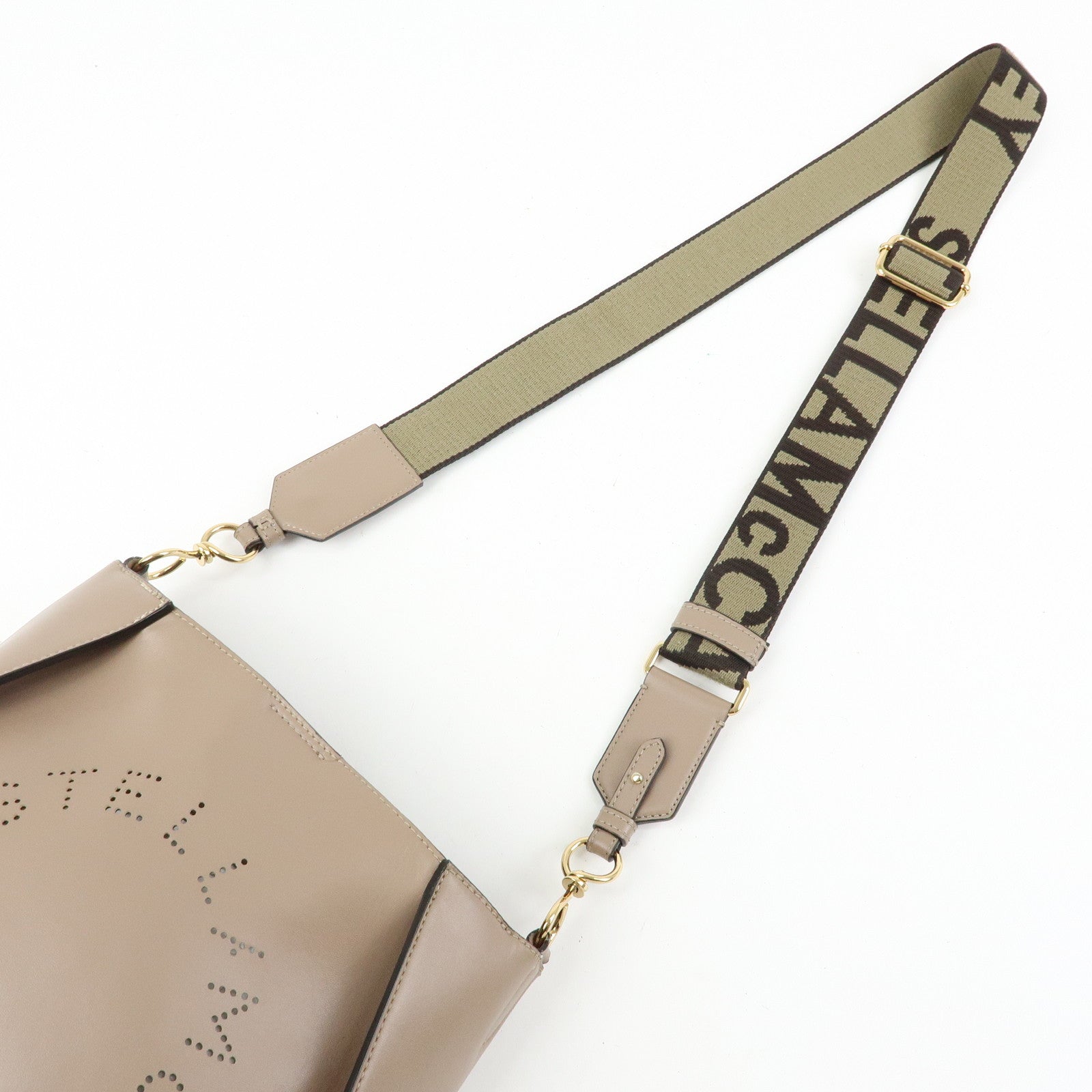 STELLA MCCARTNEY Faux Leather Shoulder Bag Crossbody Bag Beige