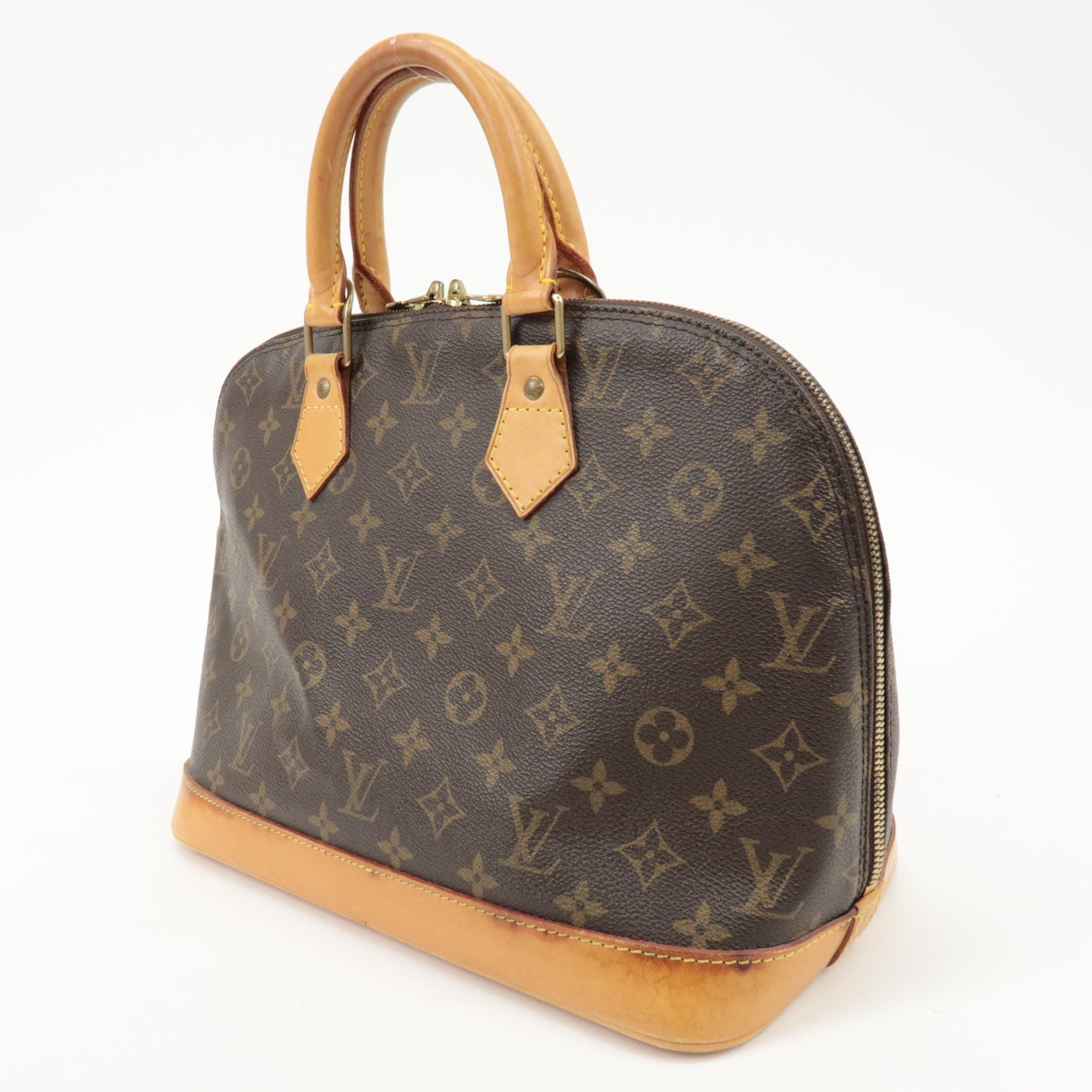 Louis Vuitton Monogram Canvas Alma Hand Bag Brown M51130 Used