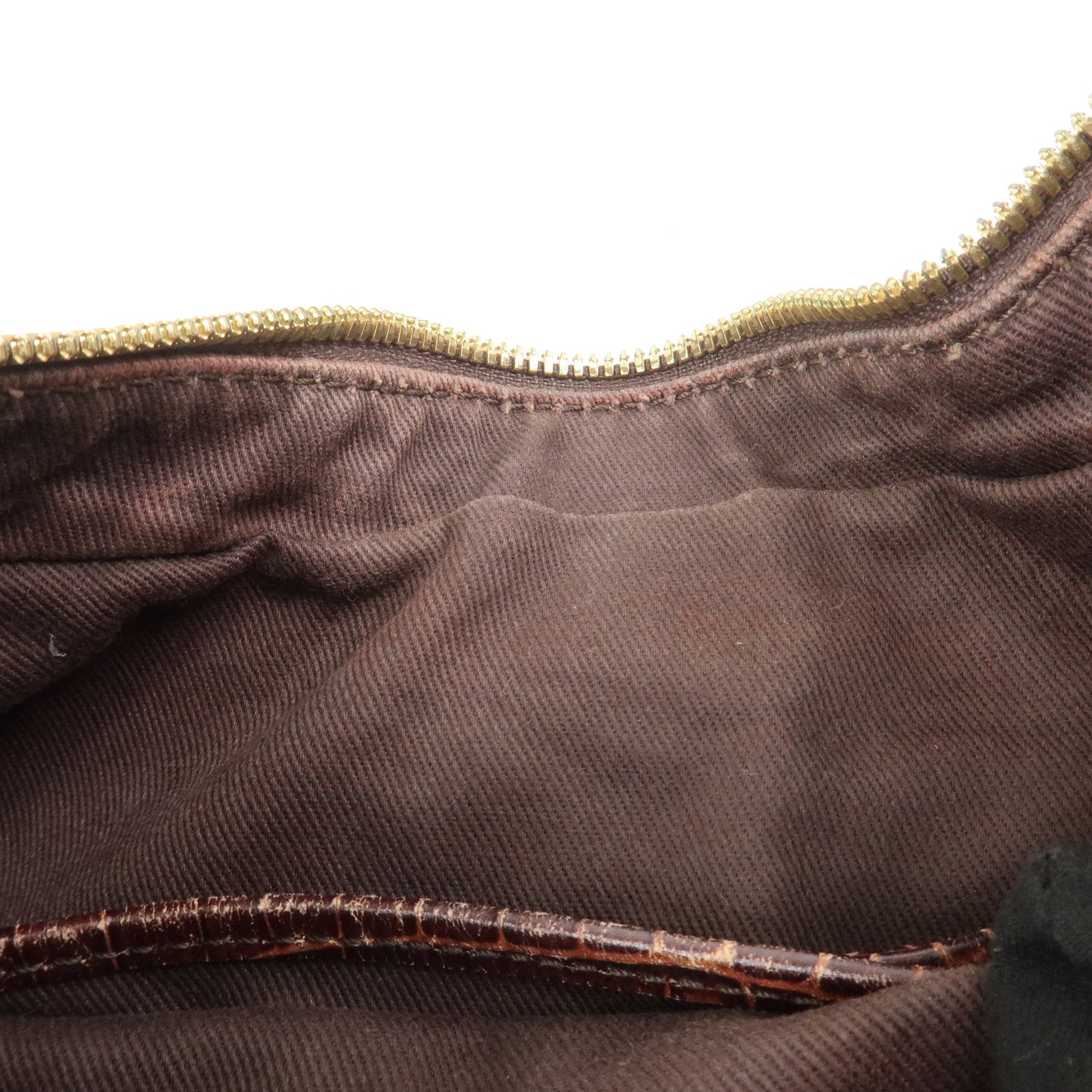 CELINE Macadam Canvas Embossed Leather Bittersweet Shoulder Bag