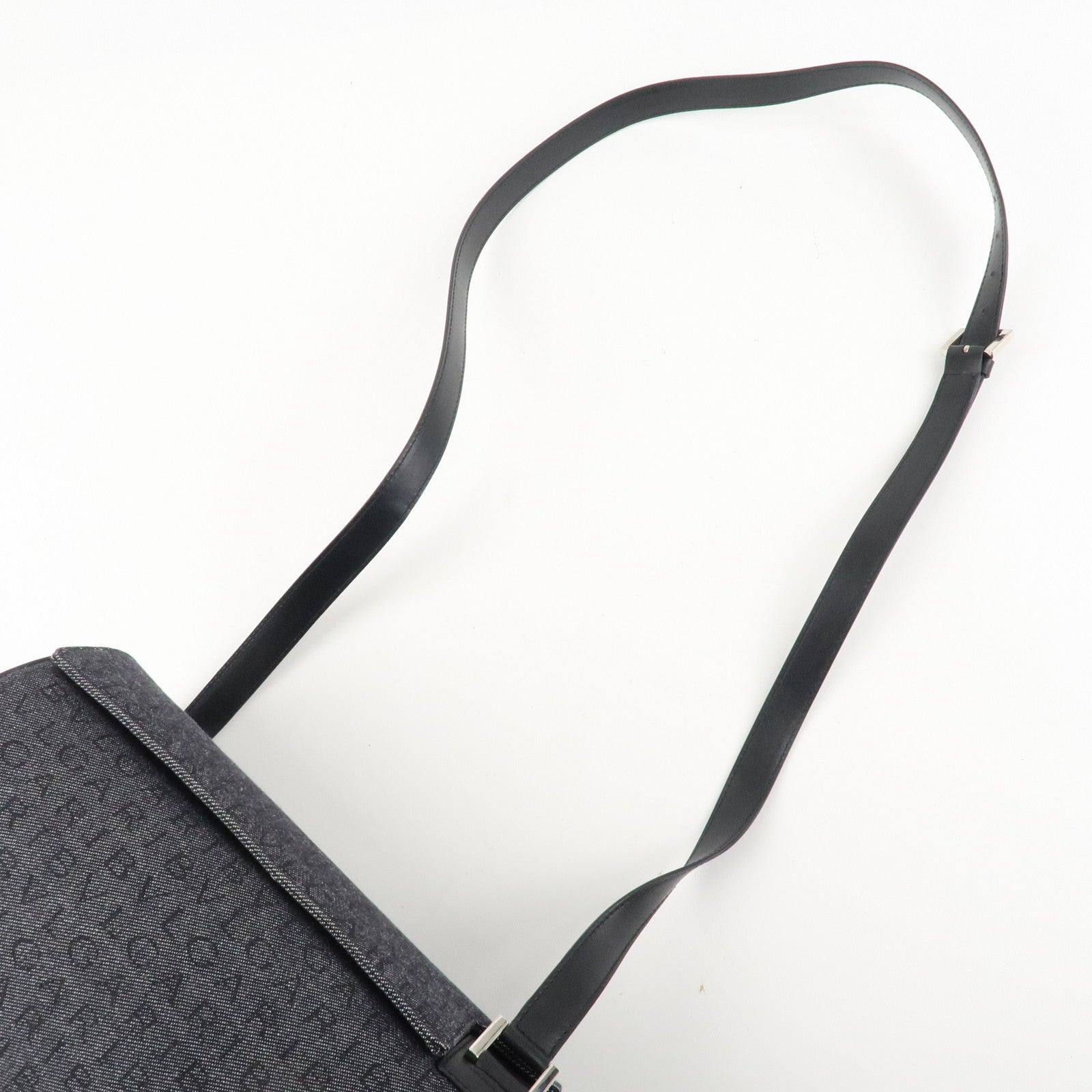 BVLGARI B-zero1 Drum Canvas Shoulder Bag Black Navy Used Used