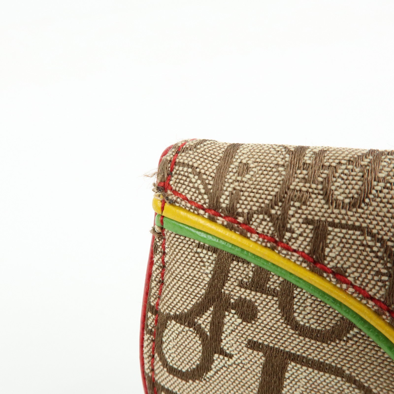 Christian Dior Rasta Trotter Saddle Jacquard Canvas Compact Wallet