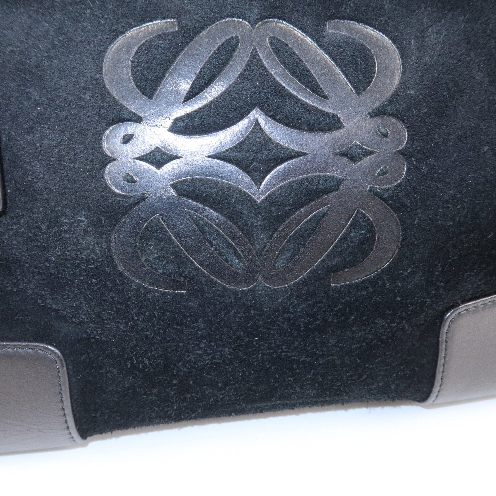 LOEWE Anagram Leather 2WAY Bag Shoulder Bag Hand Bag Black