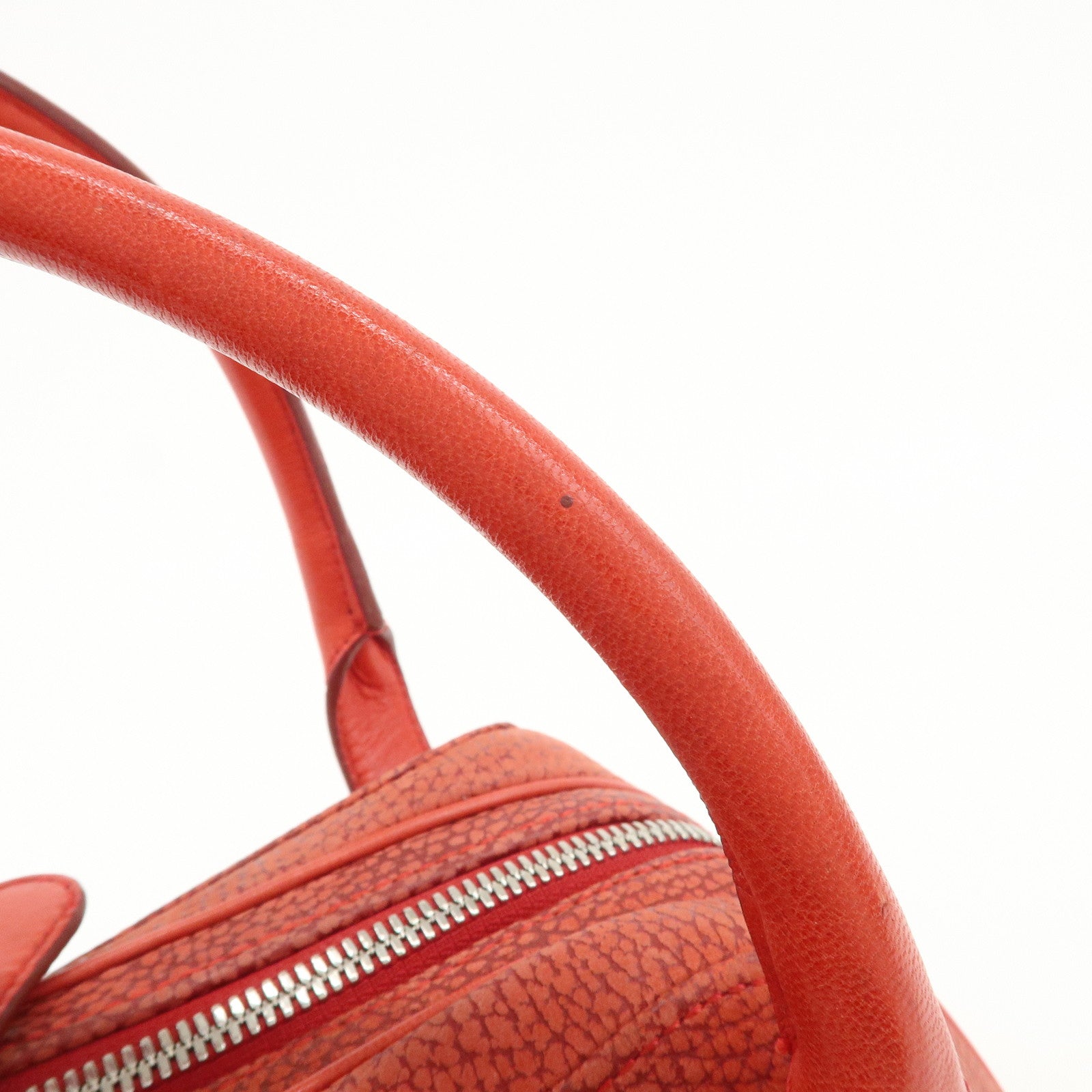 LOEWE Logo Senda Leather Shoulder Bag Hand Bag Red