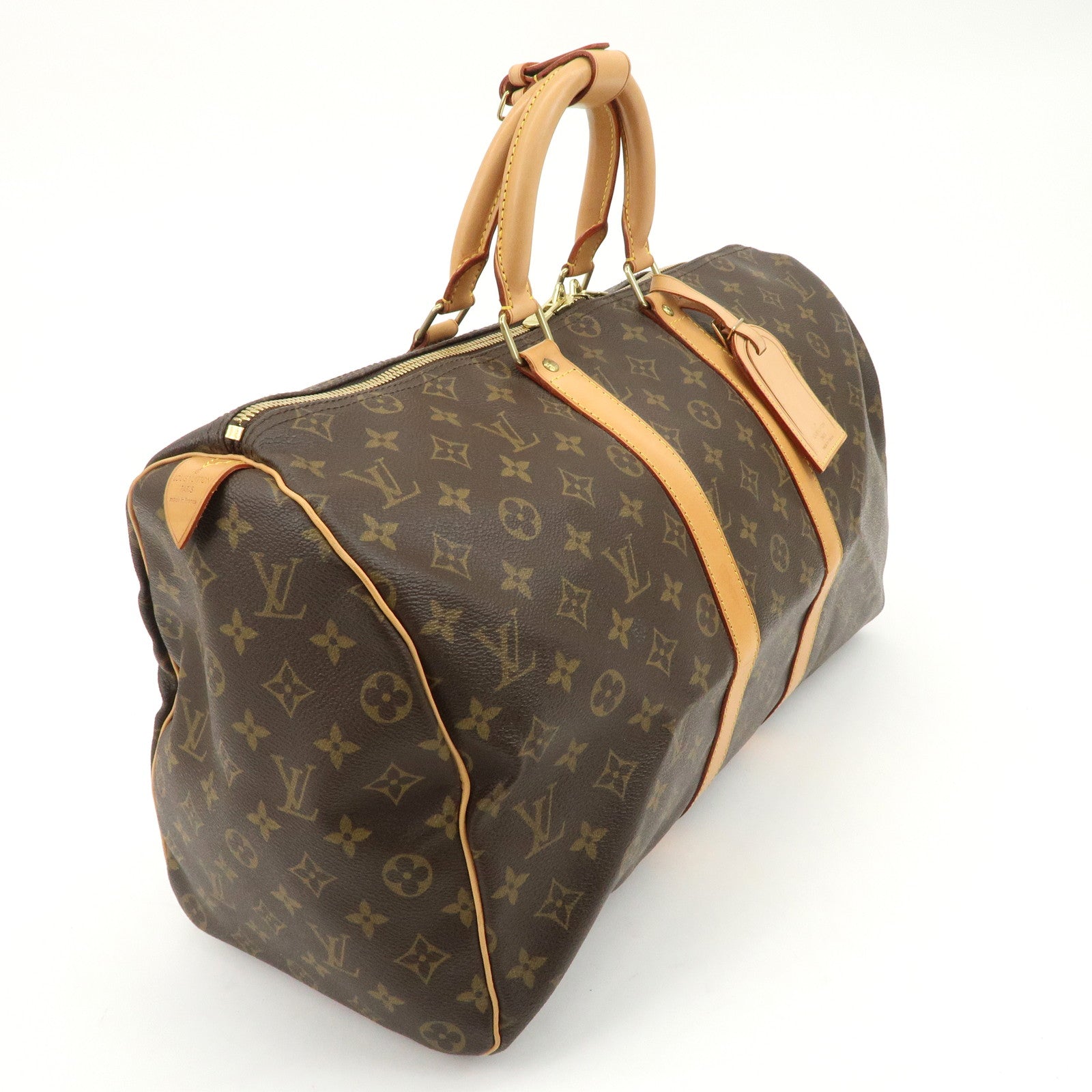 Louis Vuitton Monogram Canvas Keep All 45 Boston Bag Brown M41428