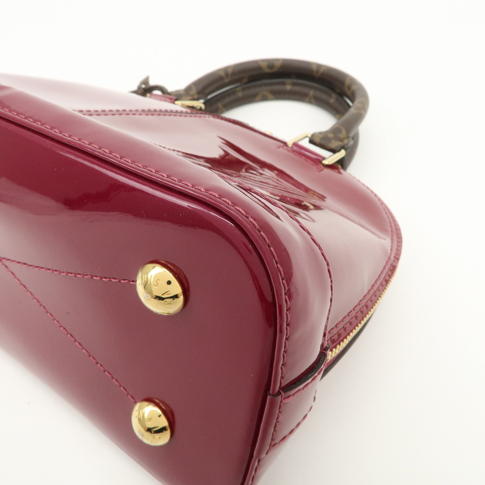 Louis Vuitton Monogram Vernis Alma BB 2Way Hand Bag Magenta M54785 Used