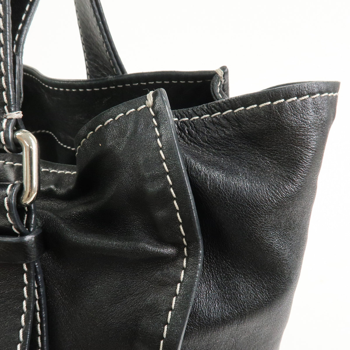 Chloe Patsy Leather Tote Bag Shoulder Bag Studs Black