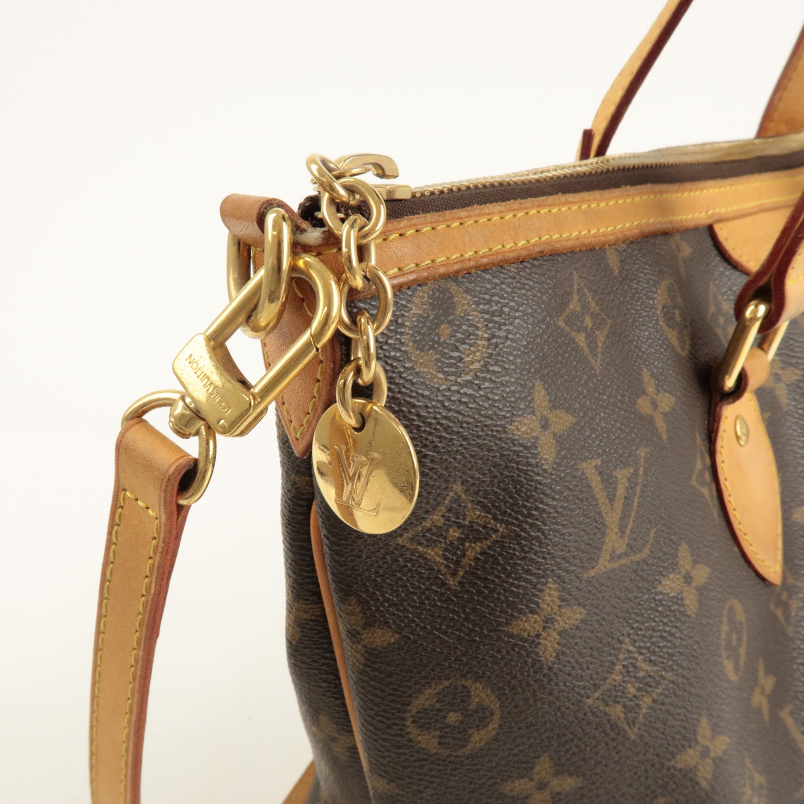 Louis Vuitton Monogram Palermo PM 2Way Hand Bag Brown M40145