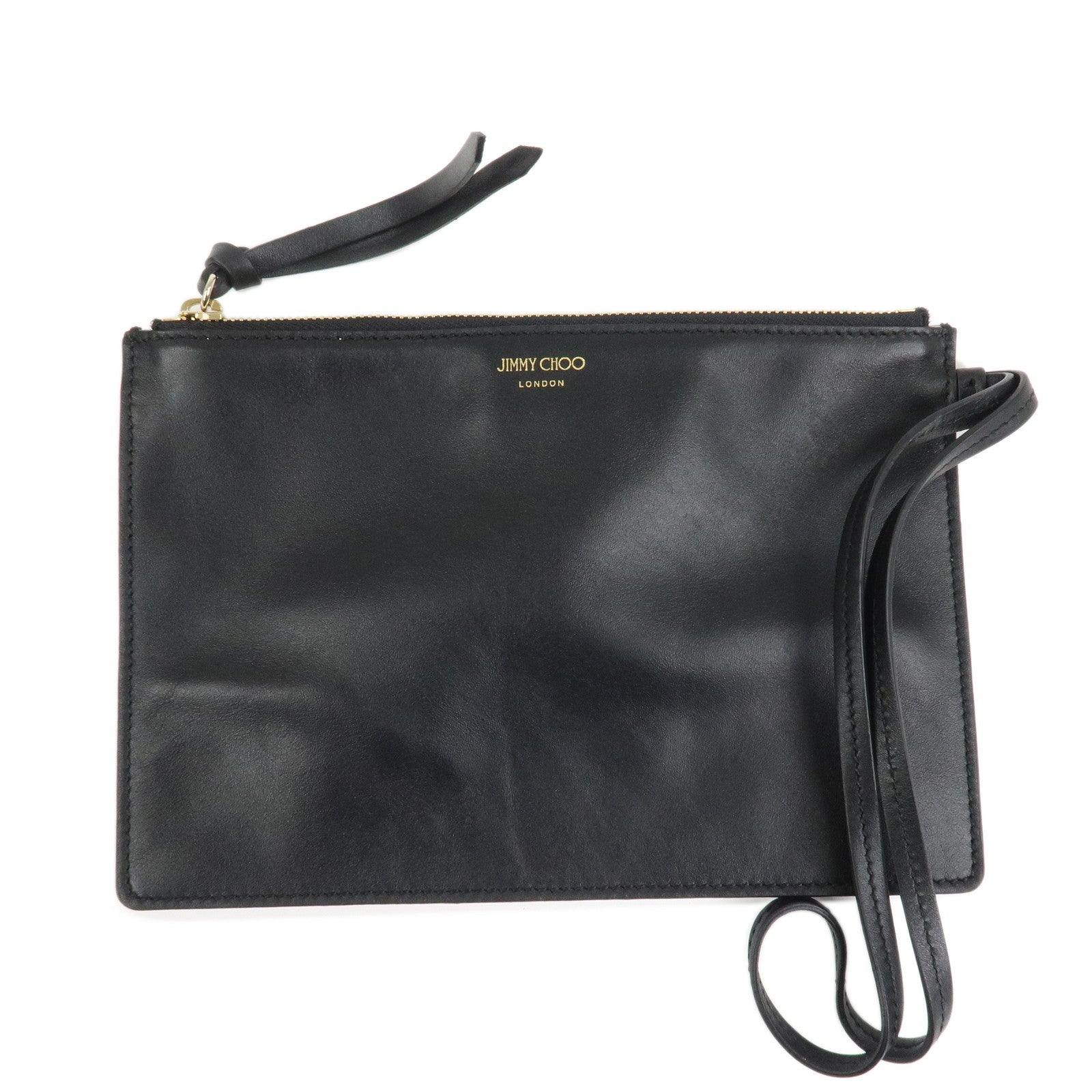 JIMMY CHOO Jaquard Leather Tote Bag Shoulder Bag Black