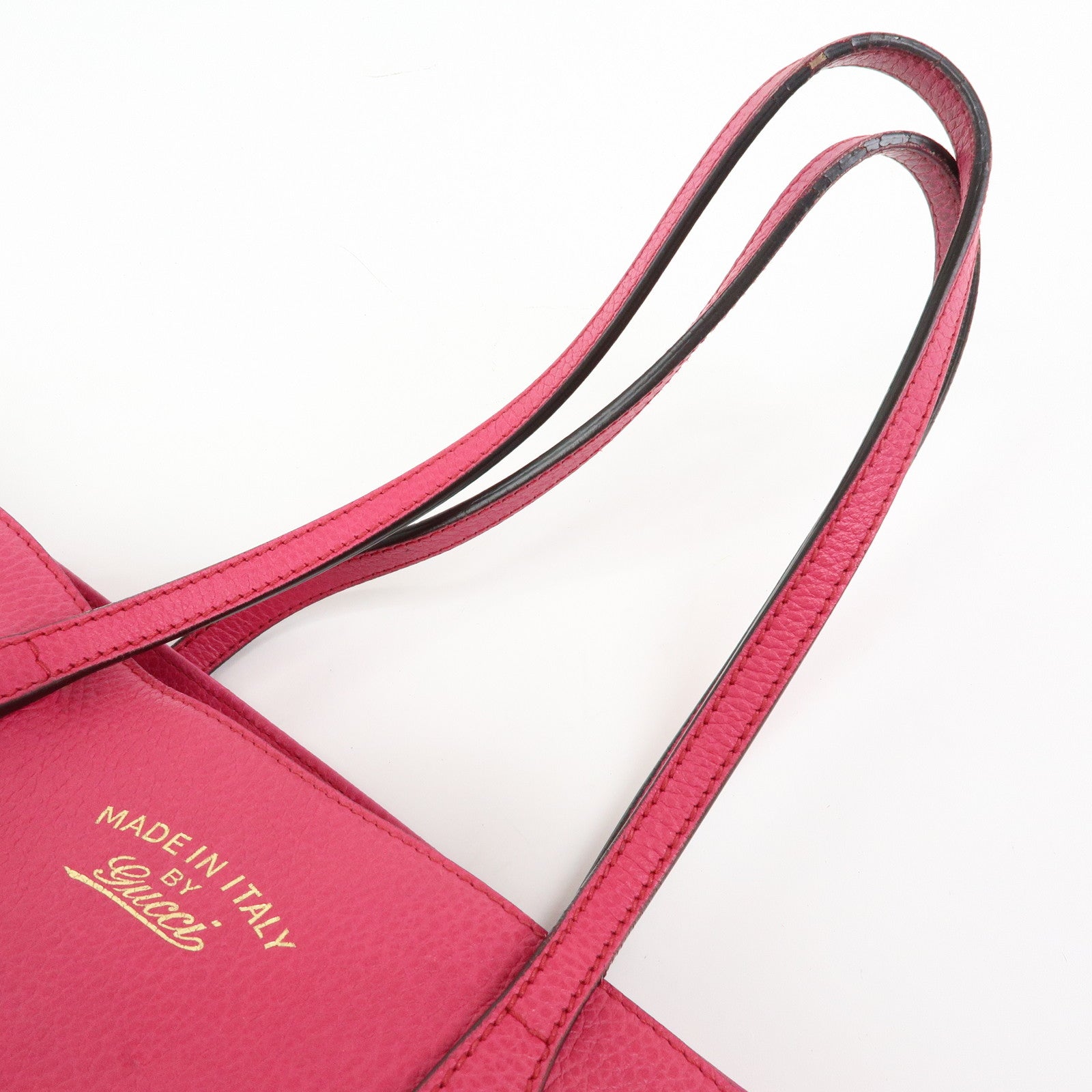 GUCCI Swing Leather Medium Tote Bag Shoulder Bag Pink 354408