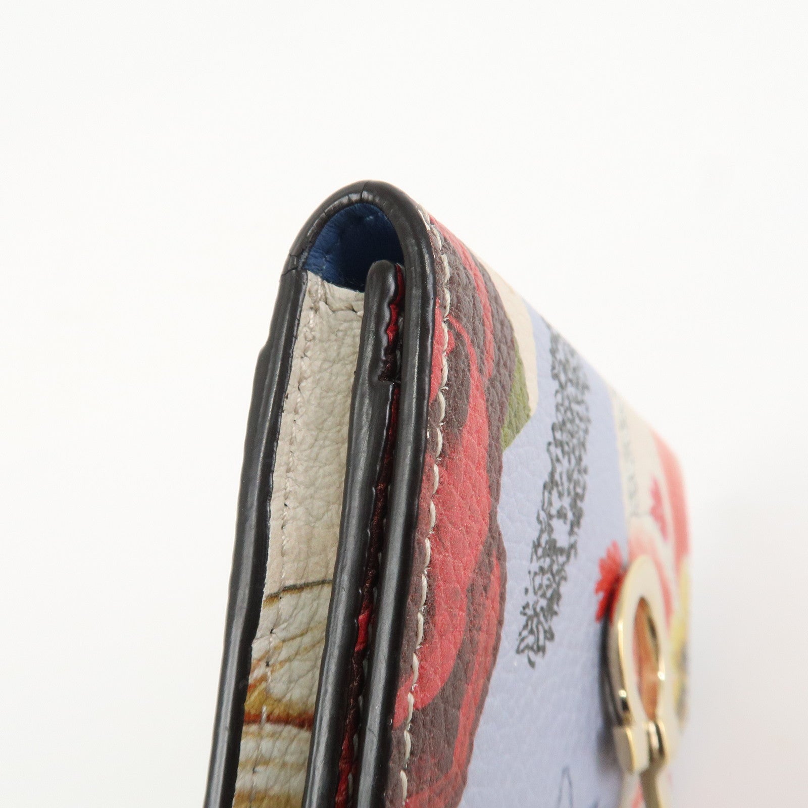 Ferragamo Gancini Leather Fragment Case Card Case Multicolor