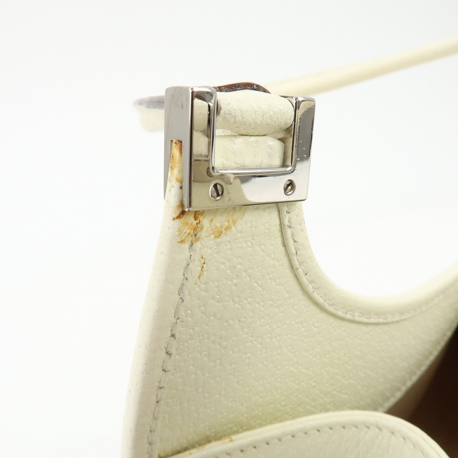 GUCCI Jackie GG Leather Shoulder Bag Hand Bag White 002.1068