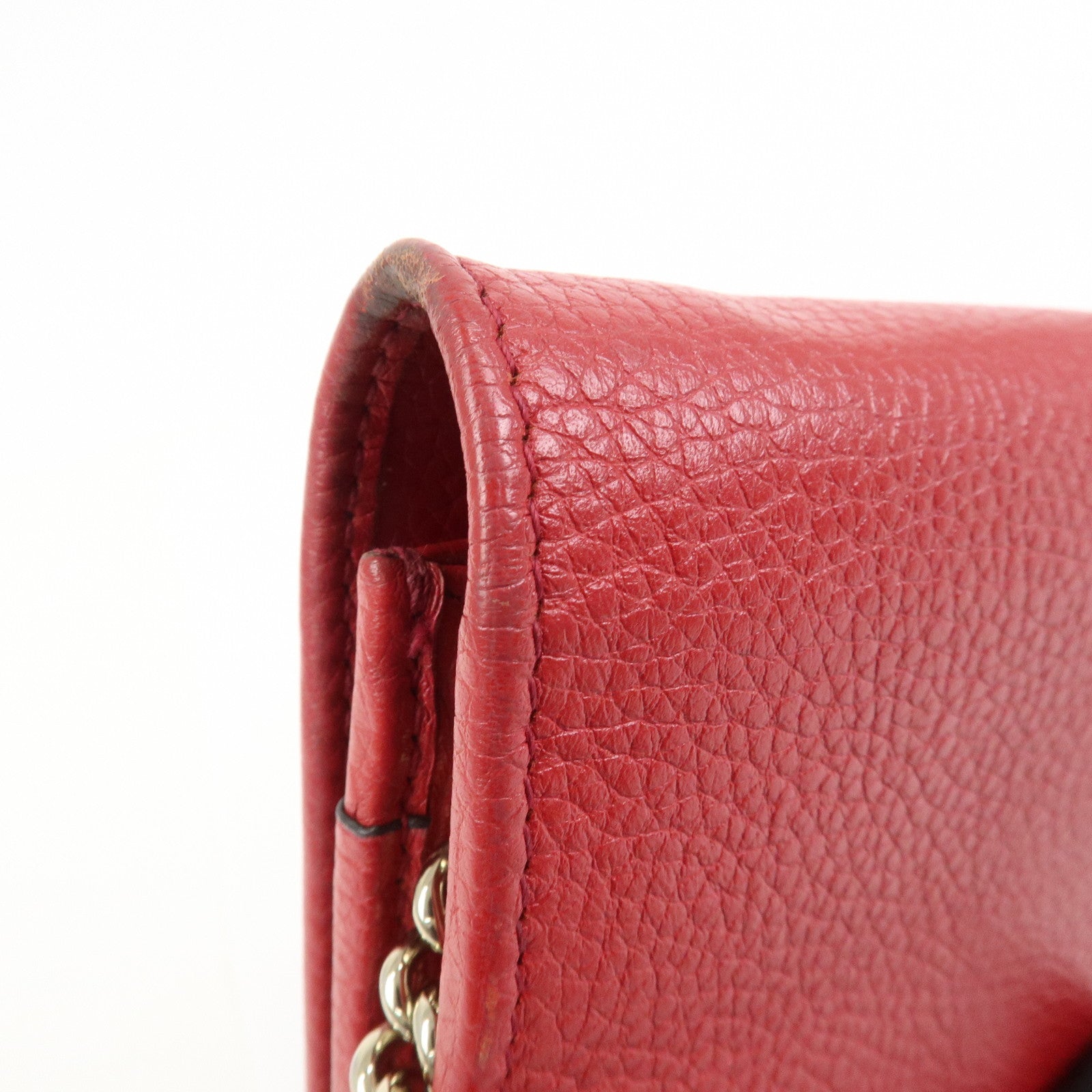 GUCCI SOHO Interlocking G Leather Chain Shoulder Bag Wallet 598211