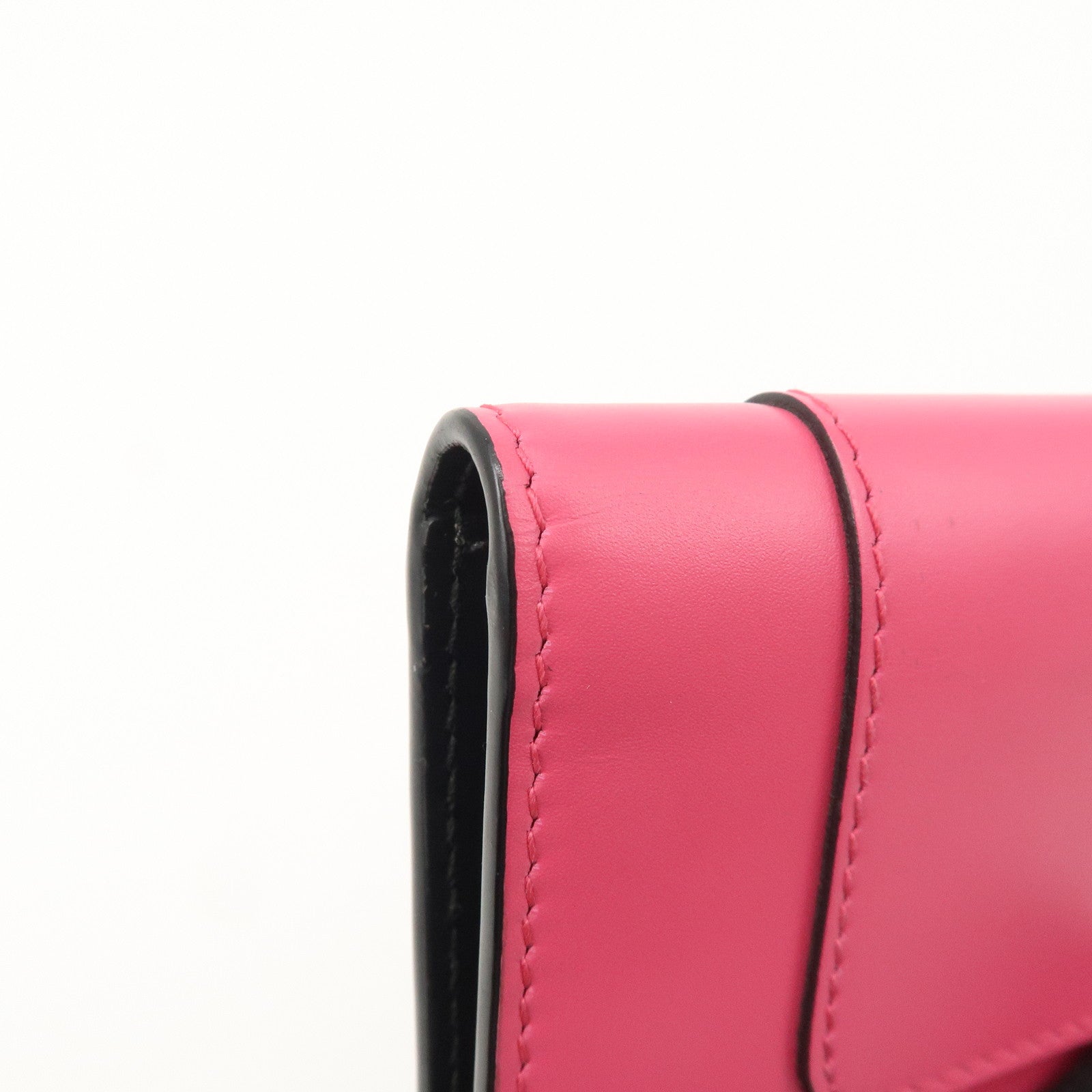 BVLGARI Serpenti Leather Card Case Card Holder Pink